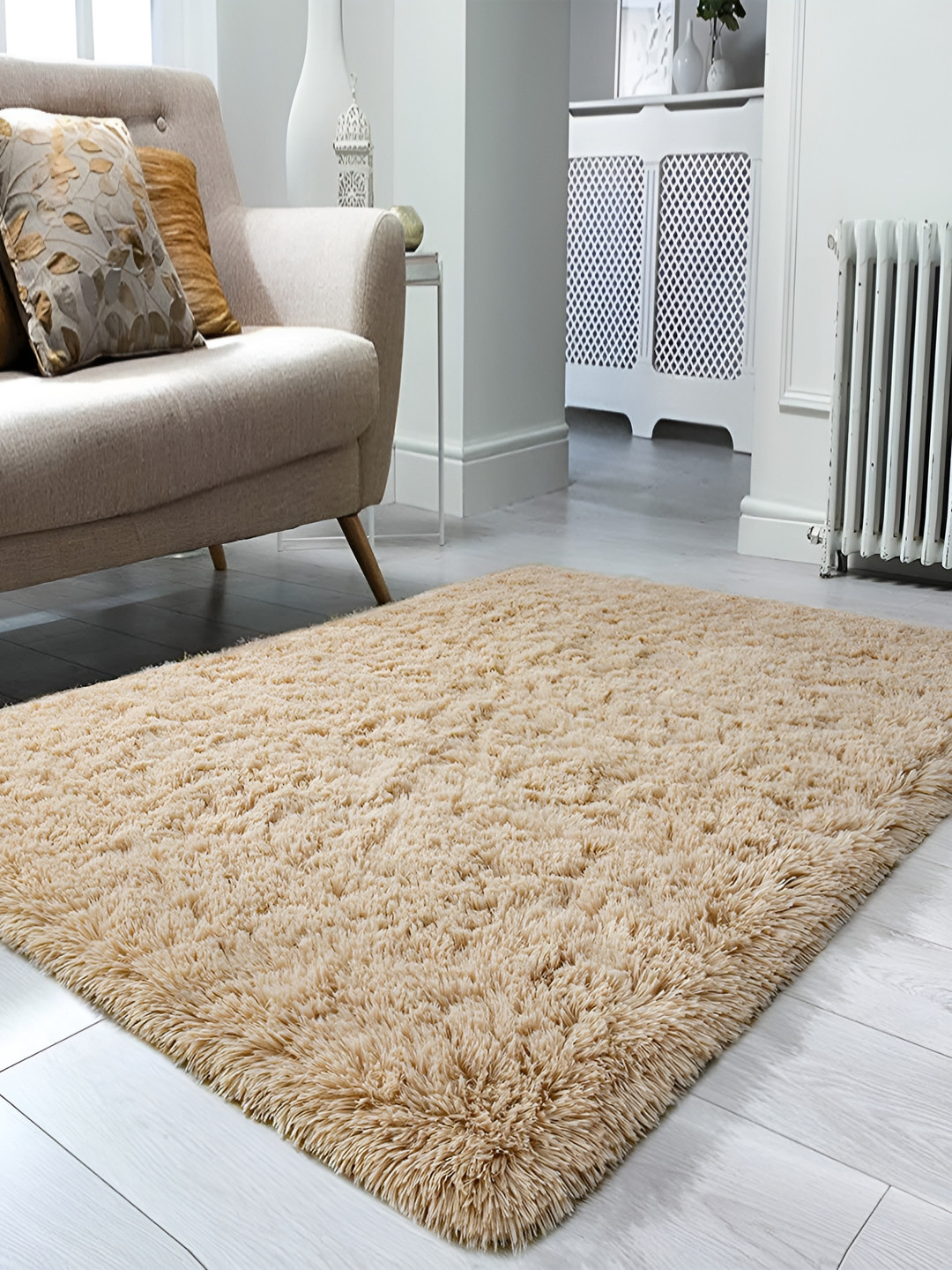 Asad Emporium Rugs Beige Solid Handmade Carpet