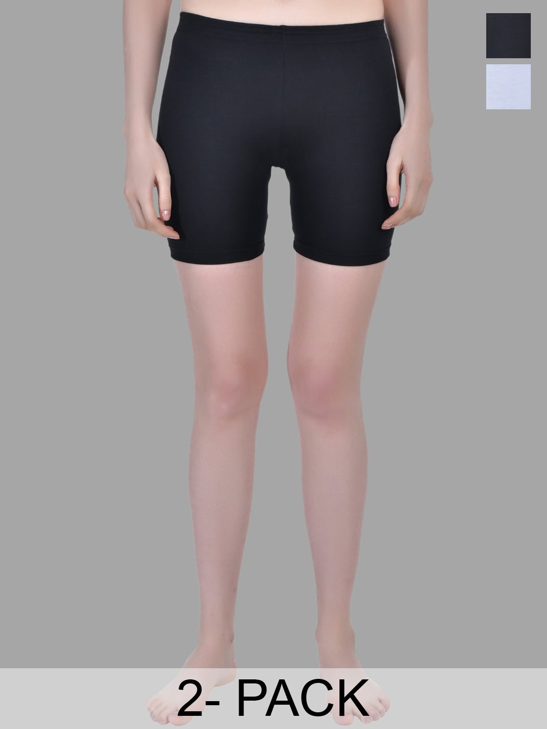 Aimly Women Pack Of 2 Skinny Fit Mid-Rise Stretchable Cycling Sports Shorts