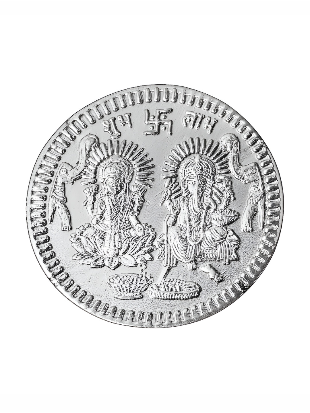 Pray Everyday Silver-Plated Laxmi Coin Pooja Essential