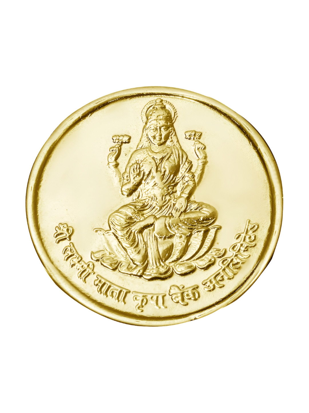 Pray Everyday  Gold Plated & Yellow Laxmi Ji Sri Suktam Coin