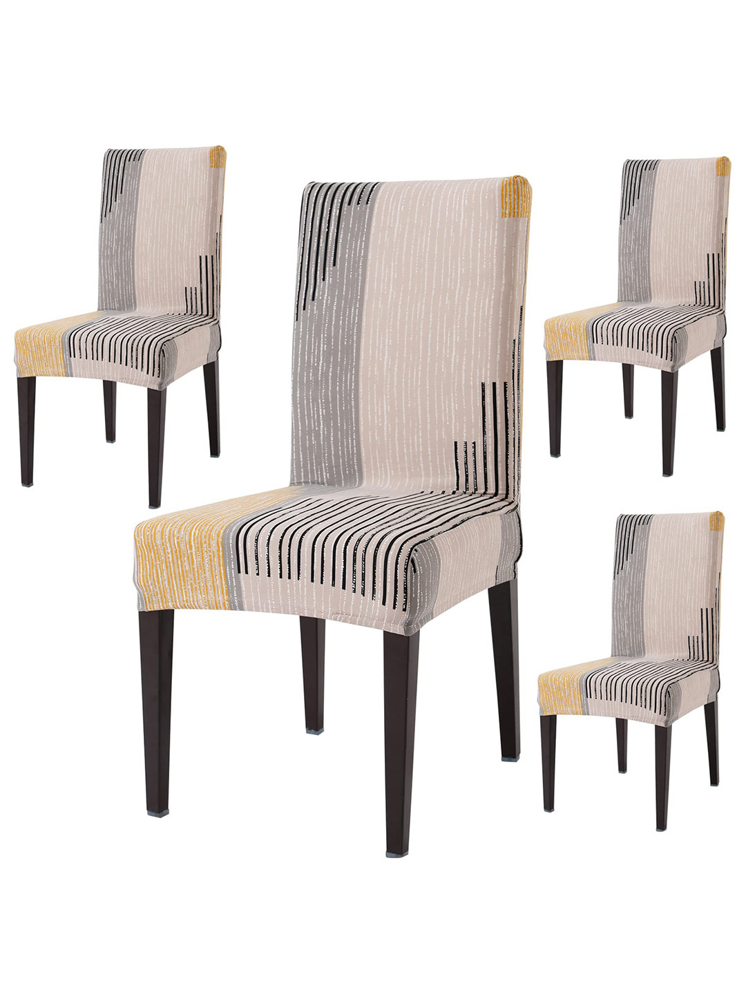 HOKIPO 4 Pieces Printed Stretchable Table Chair Covers