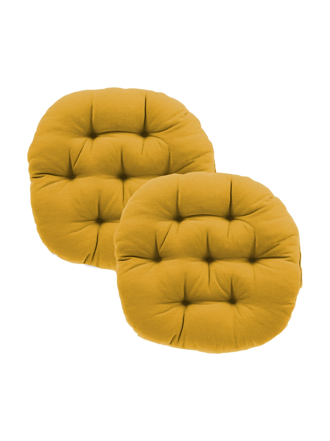 DADDY COOL 2 Pieces Yellow Round Chair Cushion