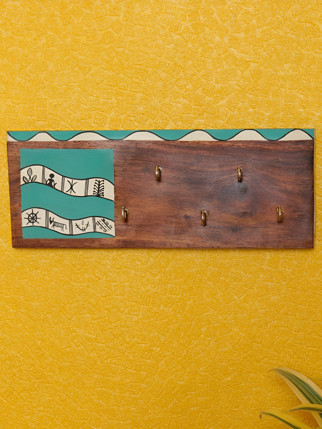 ARTYSTA BEAUTIFYING LIVES Blue & Brown Printed Wood Key Holders