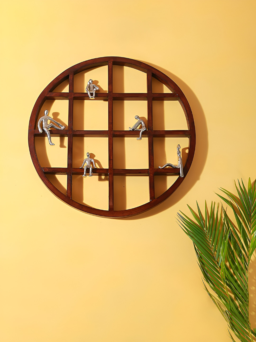 Manor House Wood Checked Matte Hanging Hall Wall Hangings-21.7In