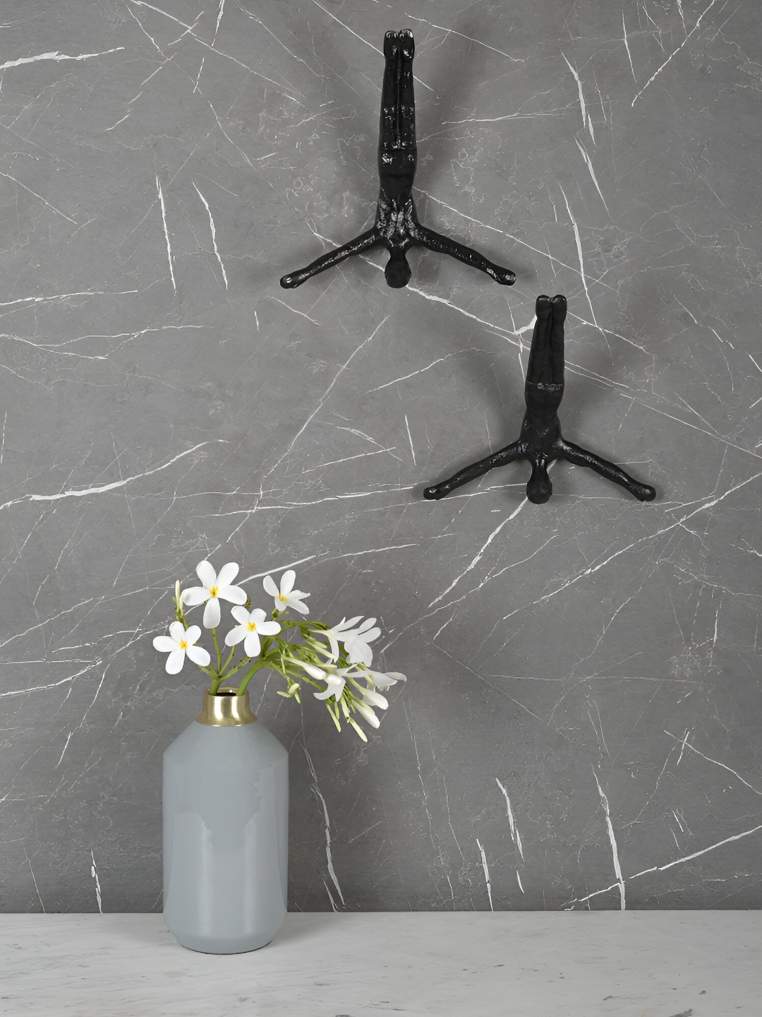 Manor House Men Upside Down Aluminium Matte Hall Wall Hangings-2.6In