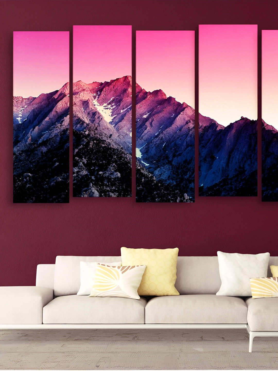 Casperme Wood 5 Piece Wall Rectangle Paintings Wall Art - 40 x 30 In