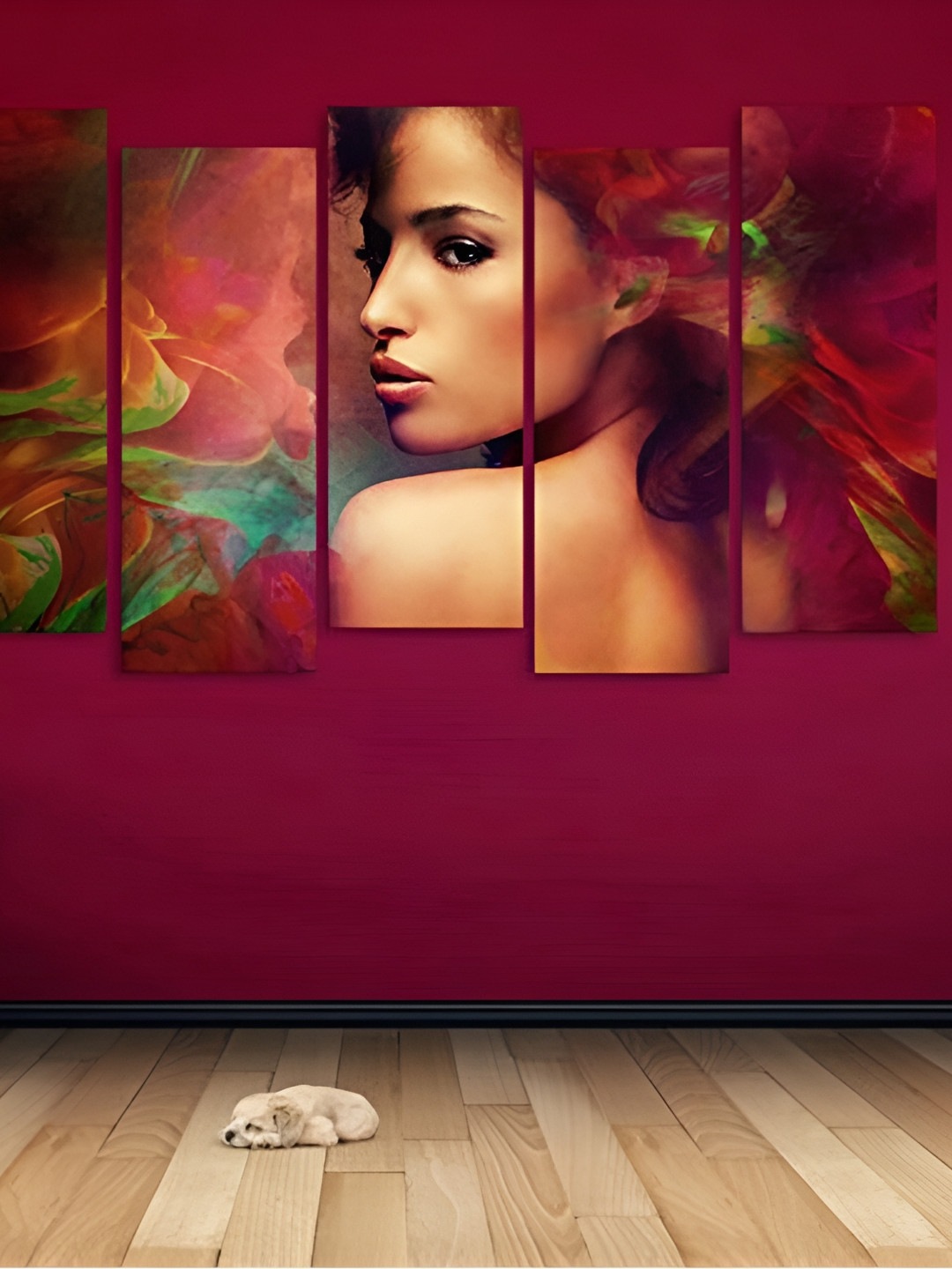 Casperme Casperme Wood 5 Piece Wall Rectangle Paintings Wall Art - 40 x 30 In