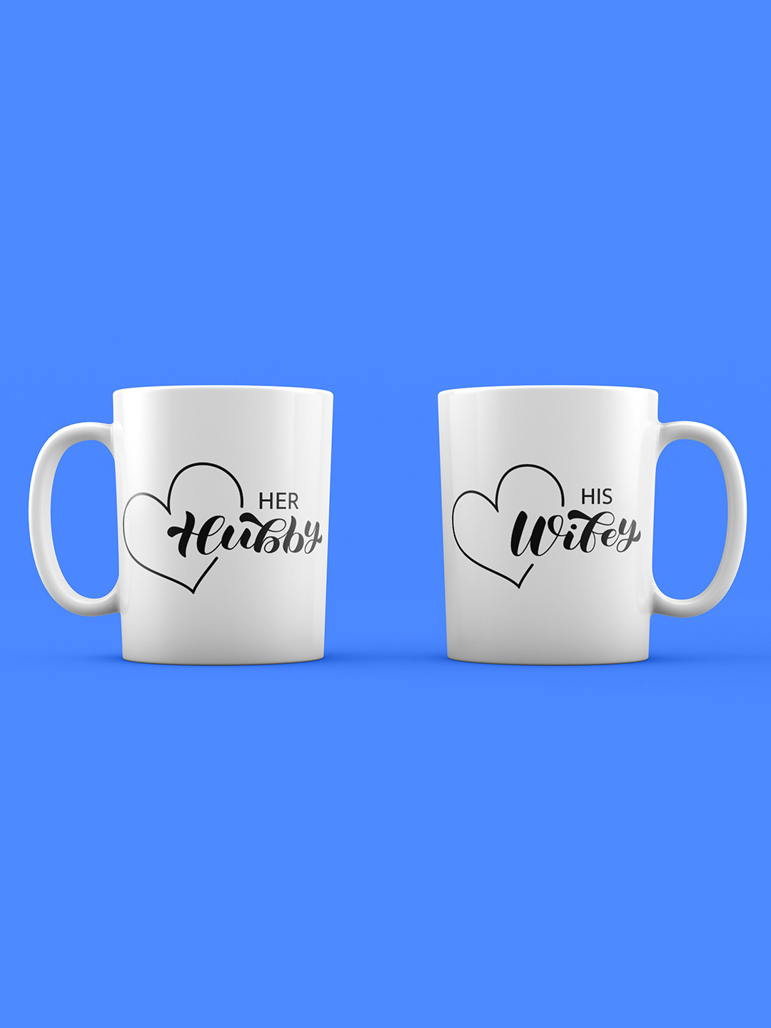 Home Decor Expert Dholak White Typography Ceramic Microwave Safe 2 Piece Mugs-300ml