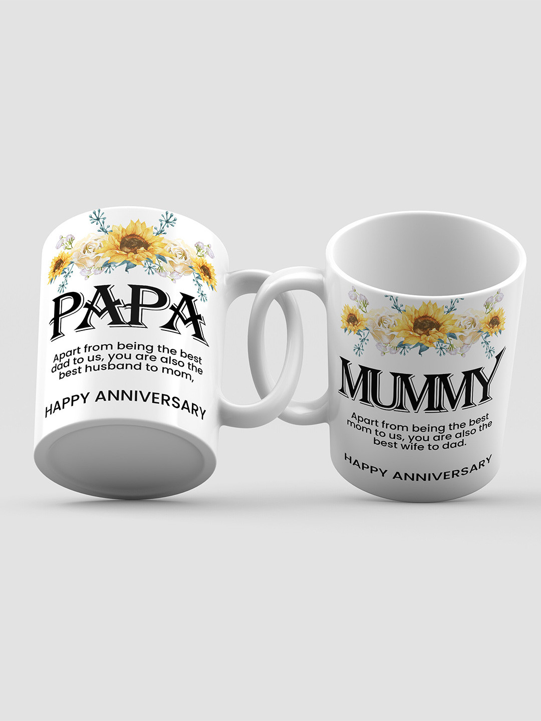 Home Decor Expert All I Want To Do Is Spend My Life Loving You And Making You Happy White Typography Ceramic Microwave Safe 2 Piece Mugs-300ml