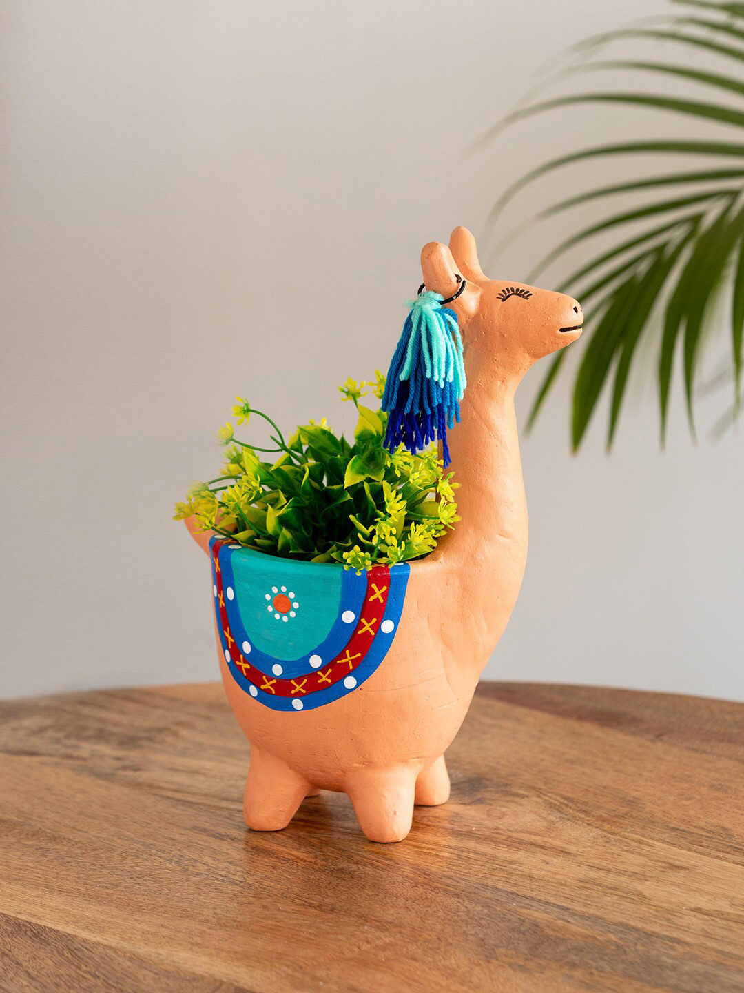 ExclusiveLane Peach Hopping Kangaroo Terracotta Table Planter Flower Pot