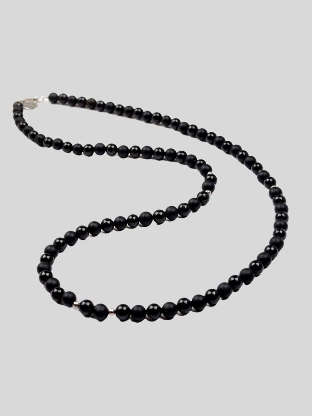 Stone Story By Shruti Men Sterling Silver Beaded Necklace