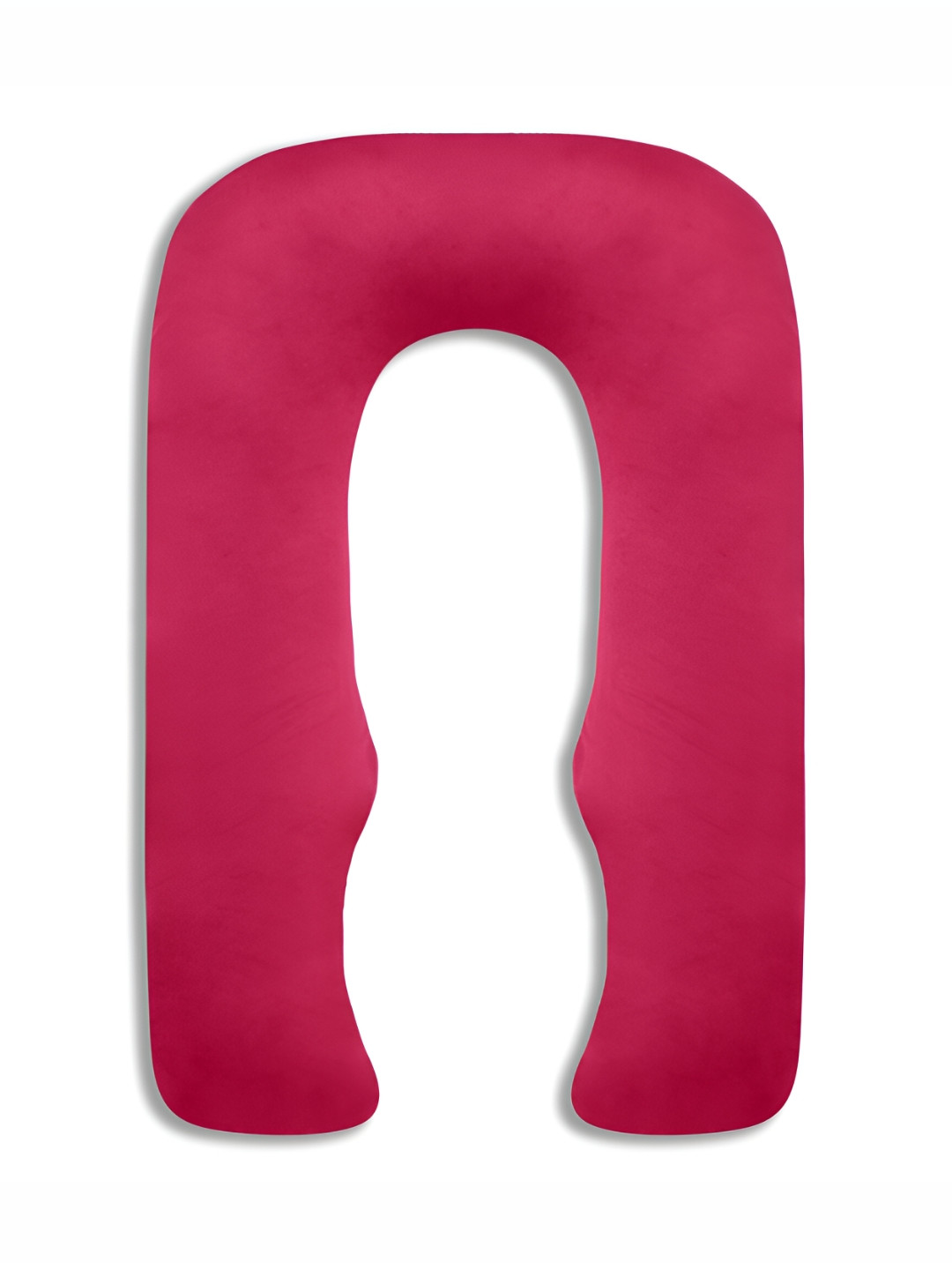 Dormyo Pink Solid Faux Velvet Breathable Firm Fibre Maternity Pillow-22 x 89 x 127 cm