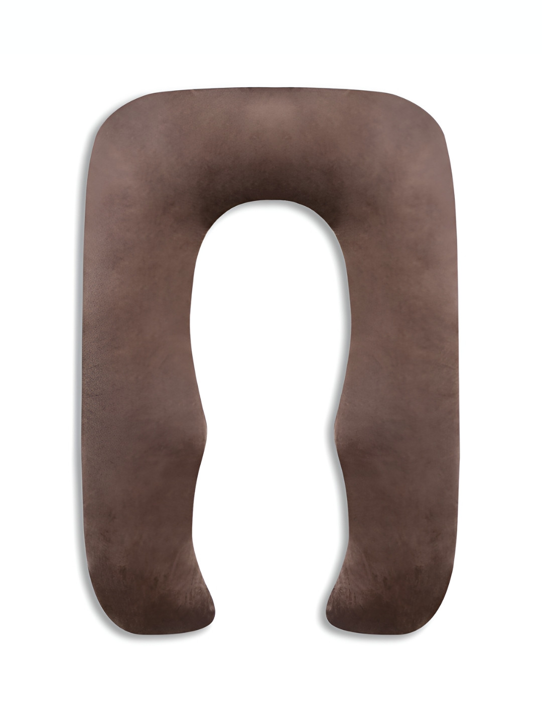 Dormyo Brown Solid Faux Velvet Breathable Firm Fibre Maternity Pillow-22.8 x 38 x 162 cm
