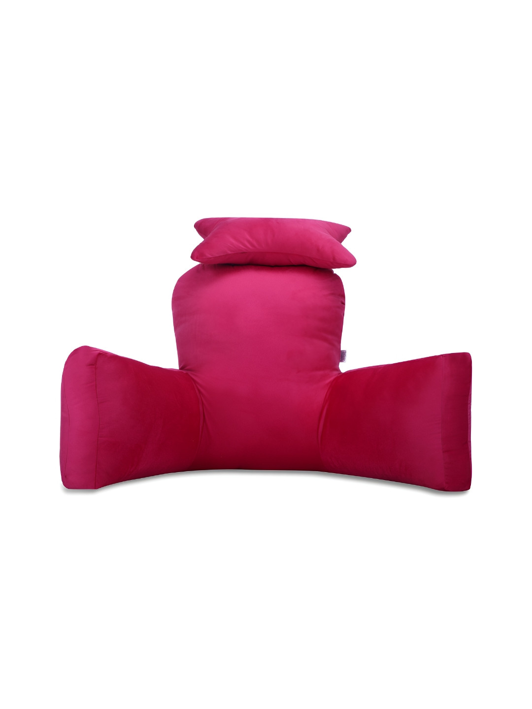 Dormyo Bear Hug Pink Solid Faux Velvet Breathable Medium Fibre Therapedic Pillow-28 x 28 x 45.72 cm