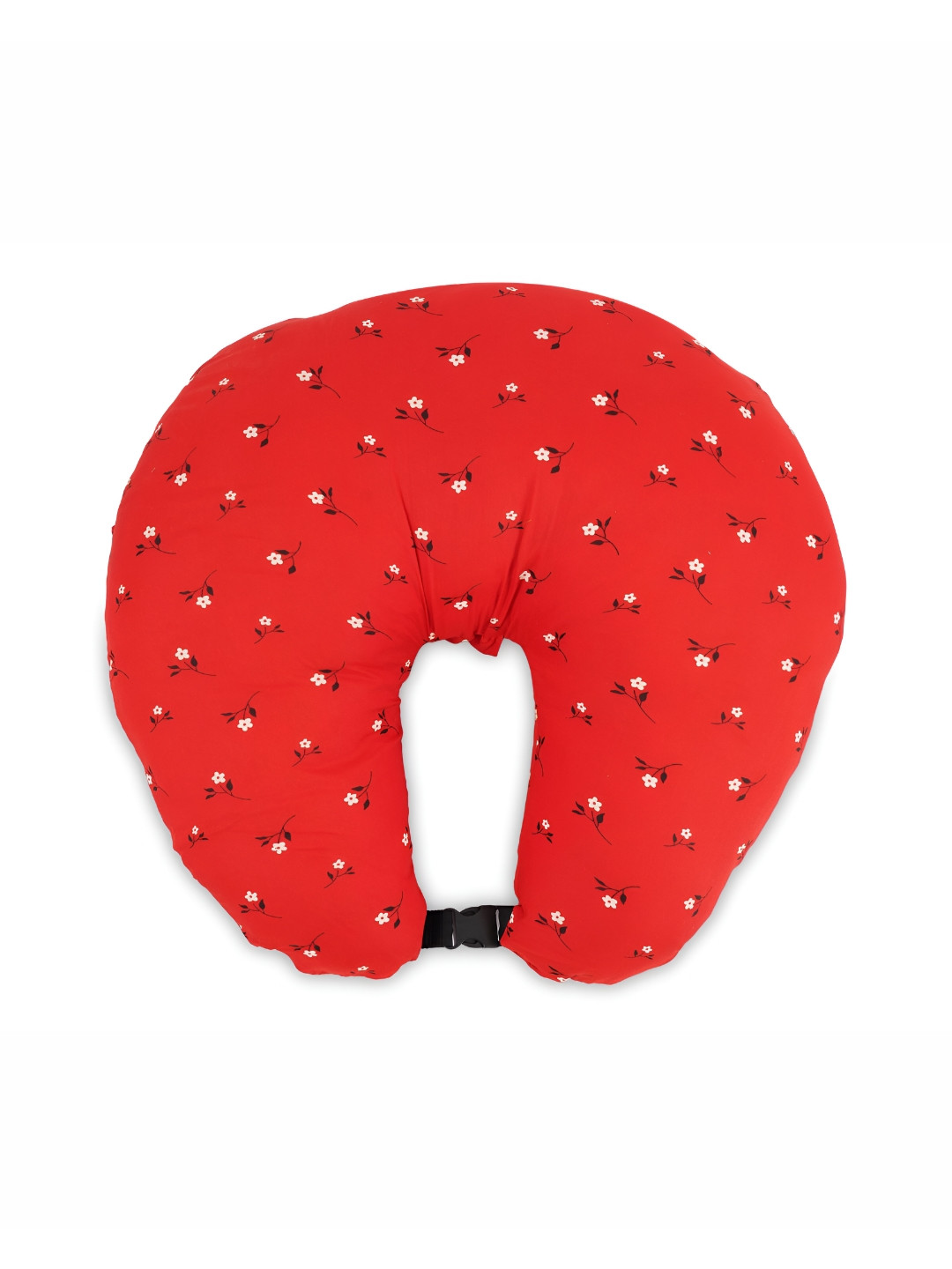 Dormyo Red Floral Polycotton Breathable Firm Fibre Maternity Pillow-58.42 x 17.78 x 55.88 cm