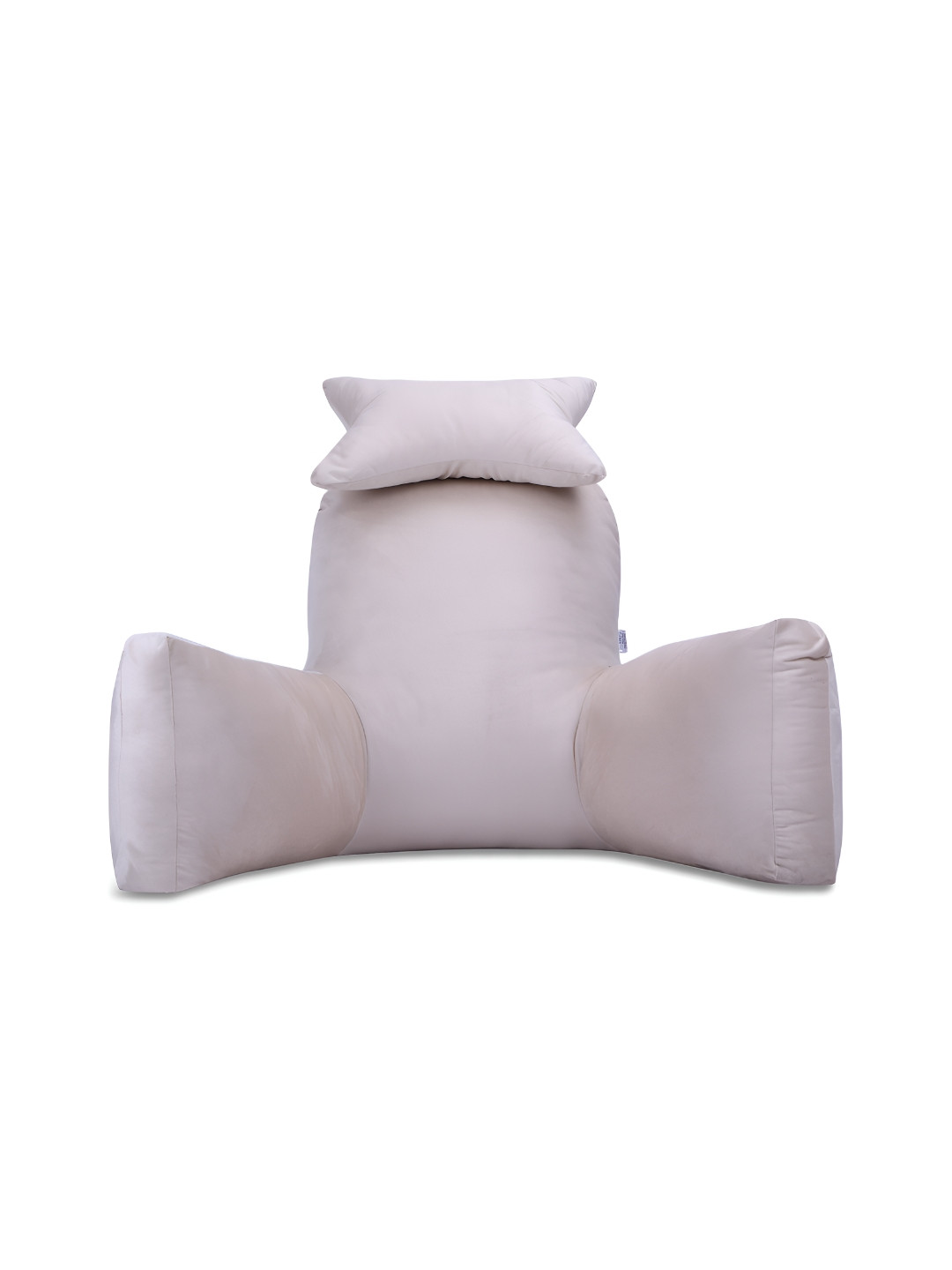 Dormyo Bear Hug Cream Solid Faux Velvet Breathable Medium Fibre Therapedic Pillow-28 x 28 x 45.72 cm