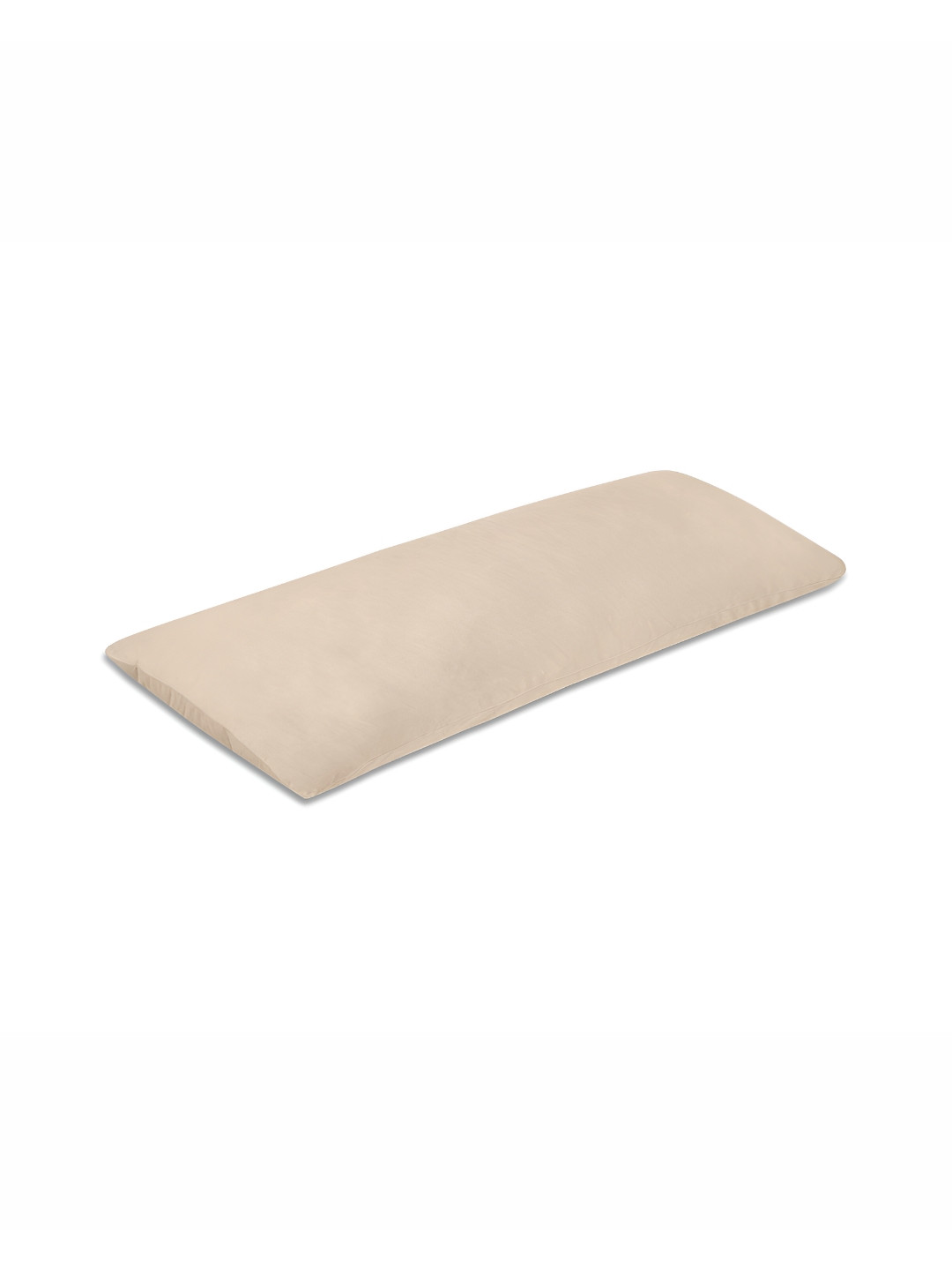Dormyo Cream Solid Faux Velvet Breathable Firm Fibre Maternity Pillow-38 x 22.86 x 130 cm