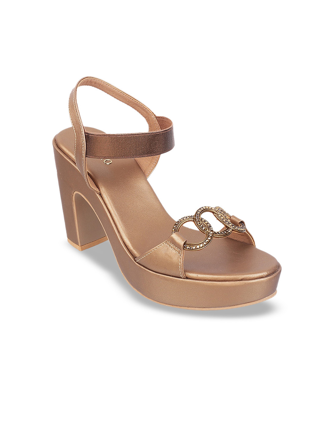 Metro Open Toe Ankle Loop Block Heels