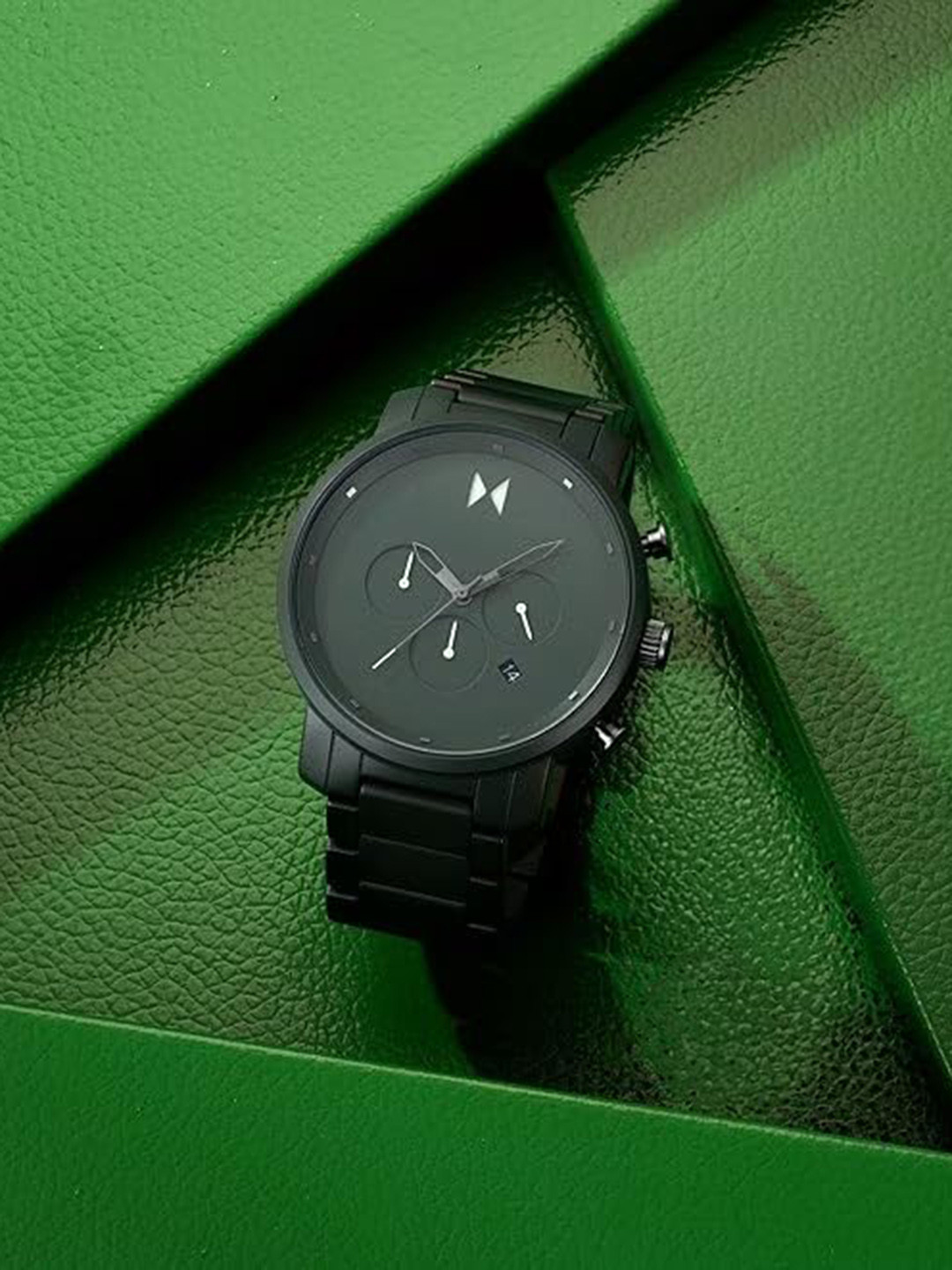 MVMT Men Green Ceramic Bracelet Style Straps Analogue Chronograph Watch 28000329-D