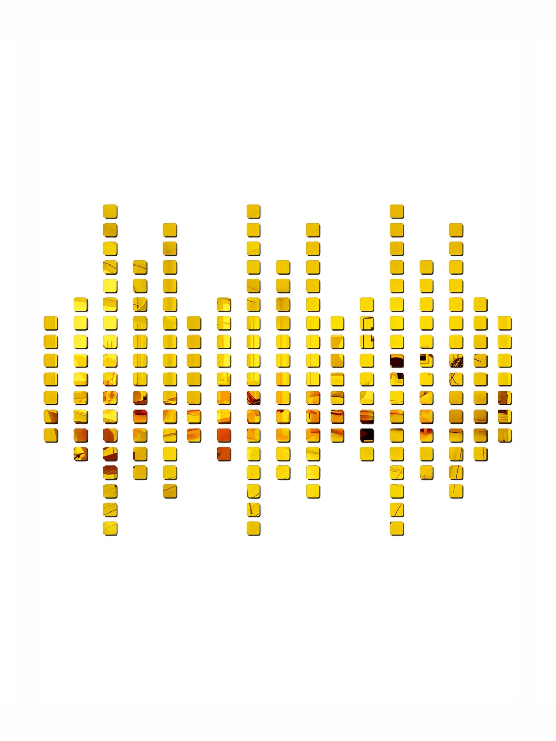 Wall1ders 100 Pieces Gold Toned Square Mirror Wall Stickers