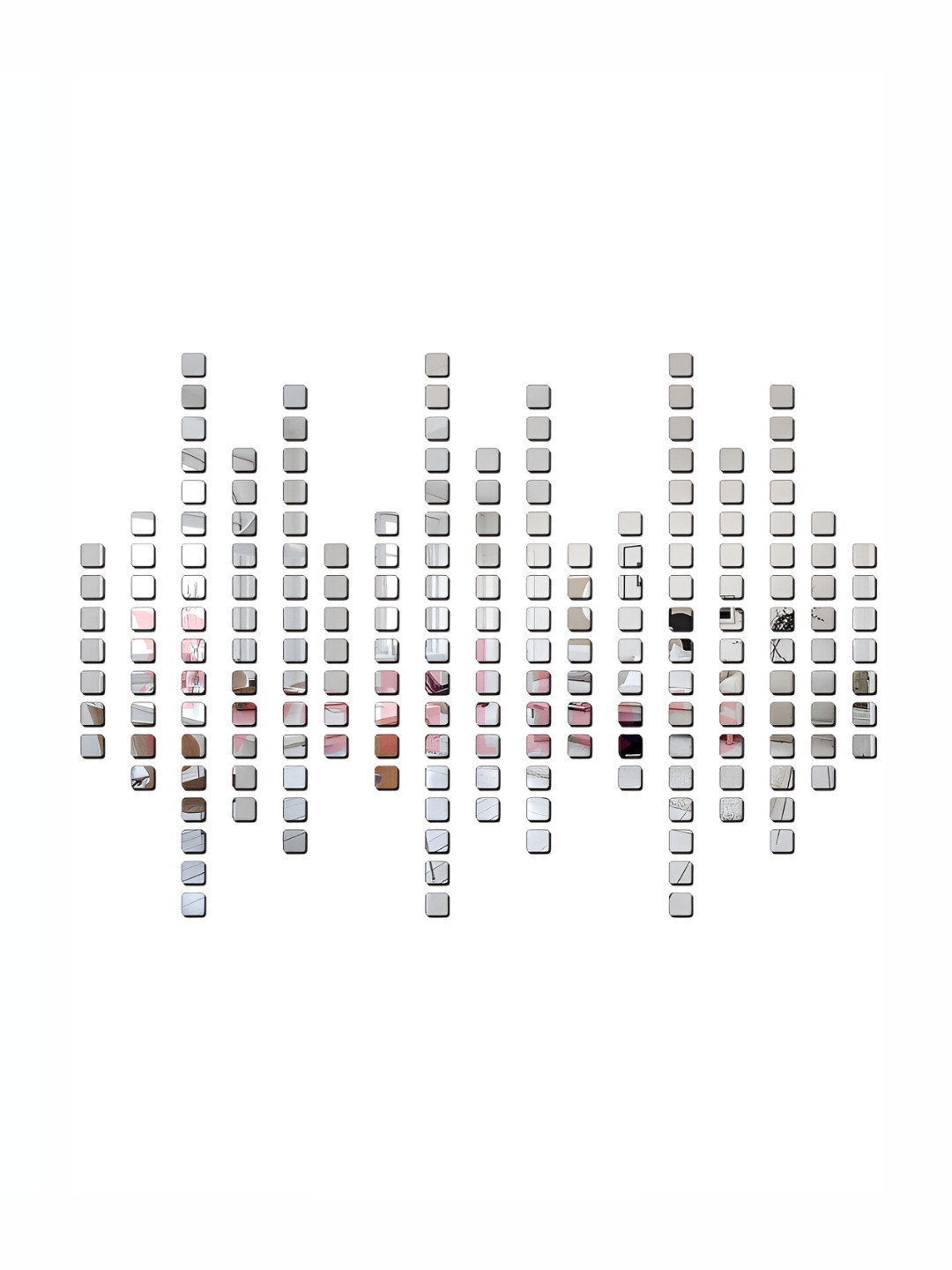 Wall1ders 200 Pieces Square Mirror Wall Stickers