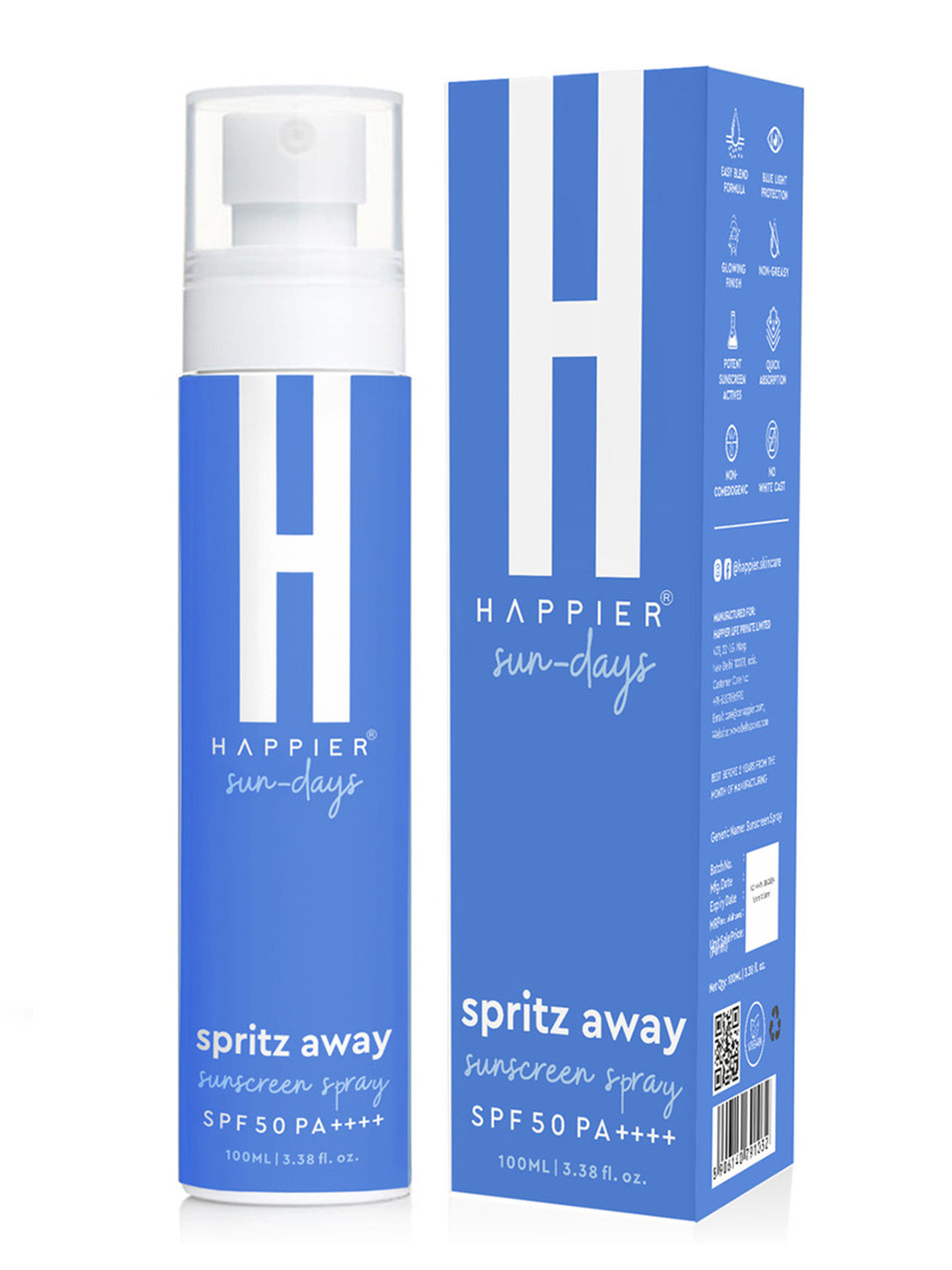 Happier  Sunscreen Spray SPF 50 PA++++  - 100ml