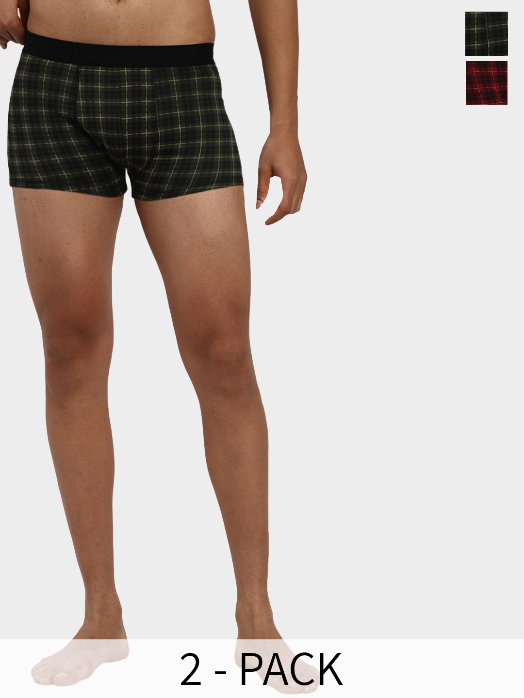 R&B Pack Of 2 Checked Cotton Boxer Briefs 8909006053343