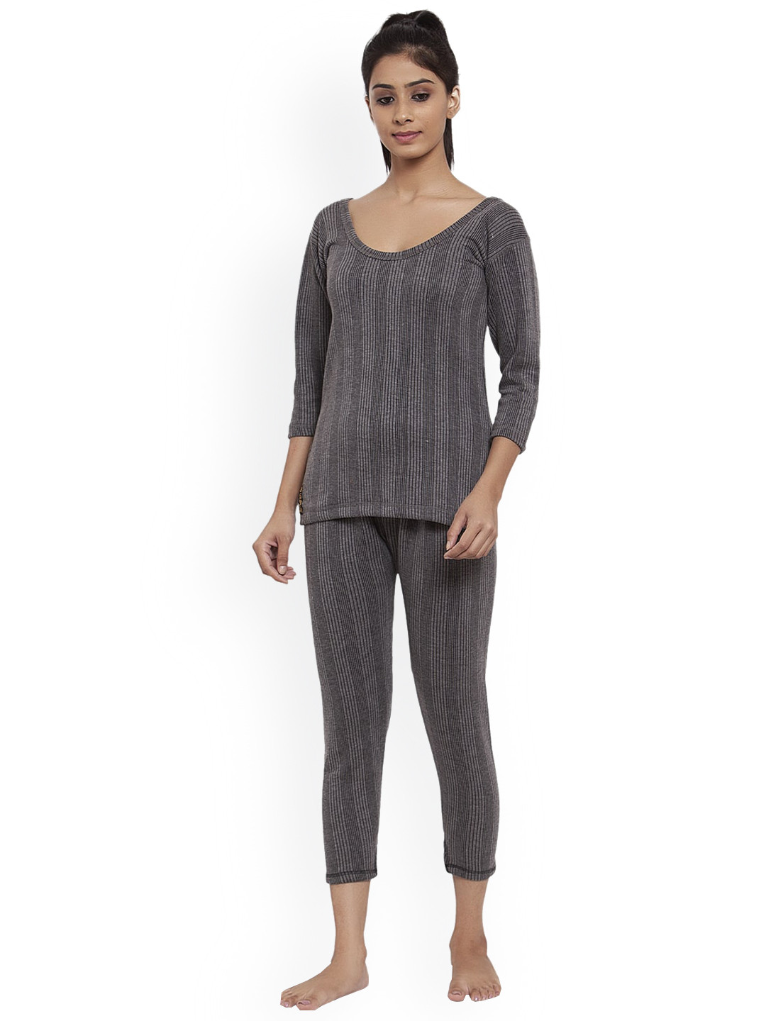 UZARUS Striped Cotton Top & Capri