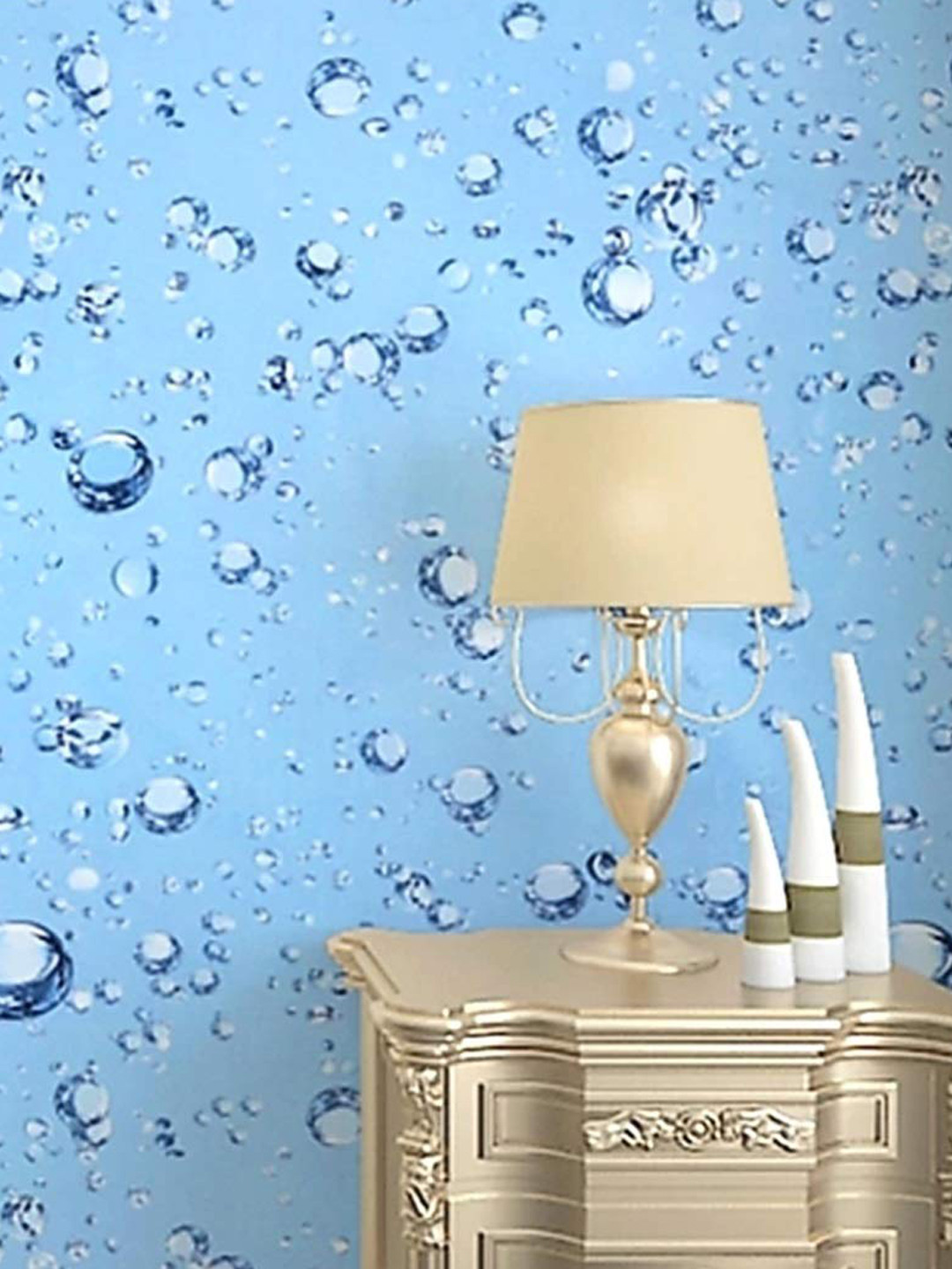 KAAF Blue Marble Printed Self-Adhesive Wallpaper