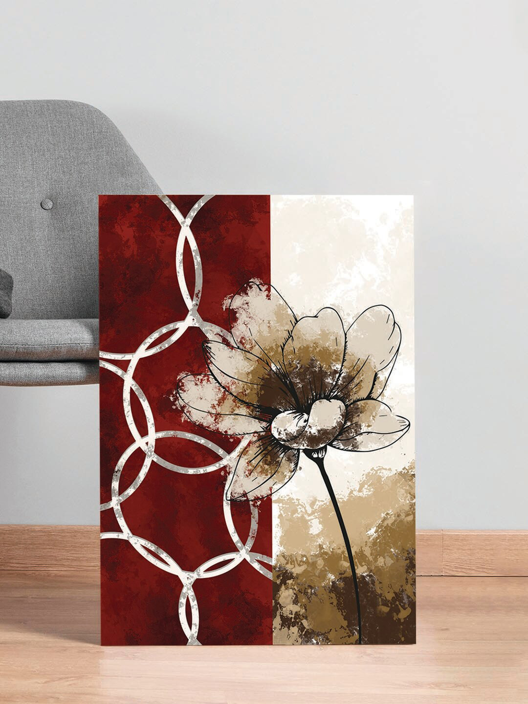 Art Street White & Red UV Sunflowers Canvas Painting Wall Art