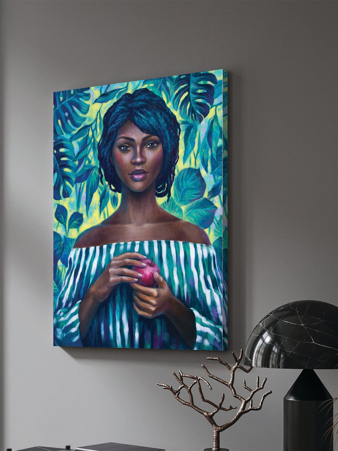 Art Street African Lady Canvas Wall Rectangle Paintings Wall Art -16 x 22 In