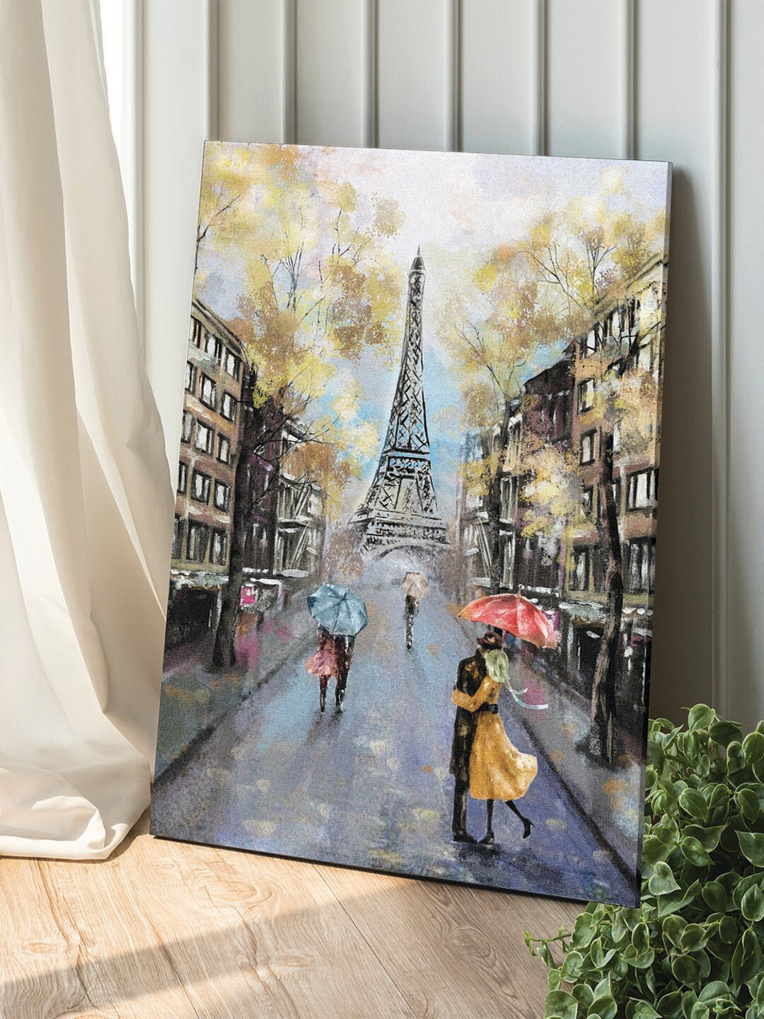 Art Street Grey & Blue Eiffel Tower Canvas Painting Wall Art