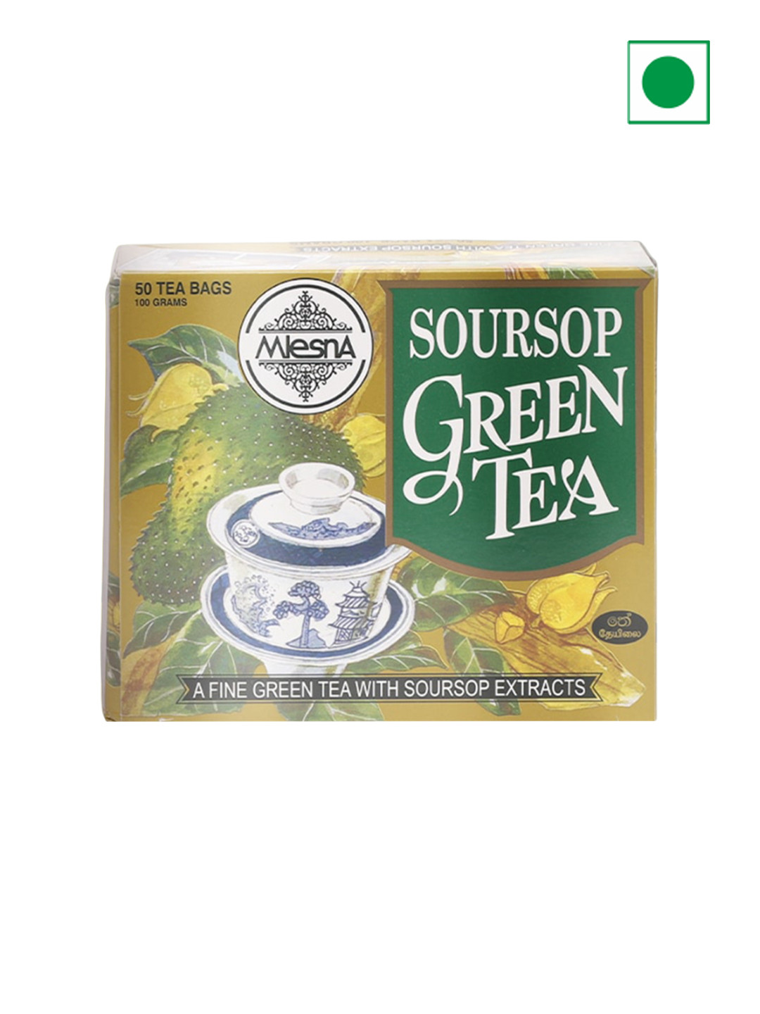 Mlesna 2Pcs Sour Sop Flavoured Green Tea Bag- 200 gms