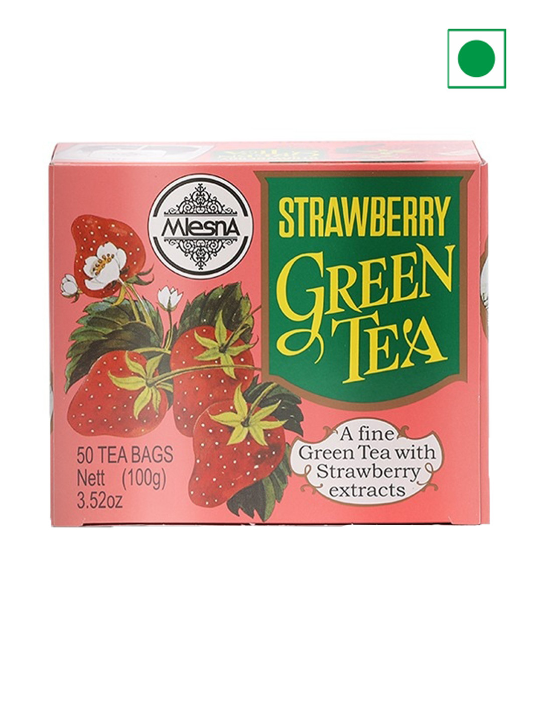 Mlesna 2Pcs Strawberry Flavoured Green Tea Bag-200gms