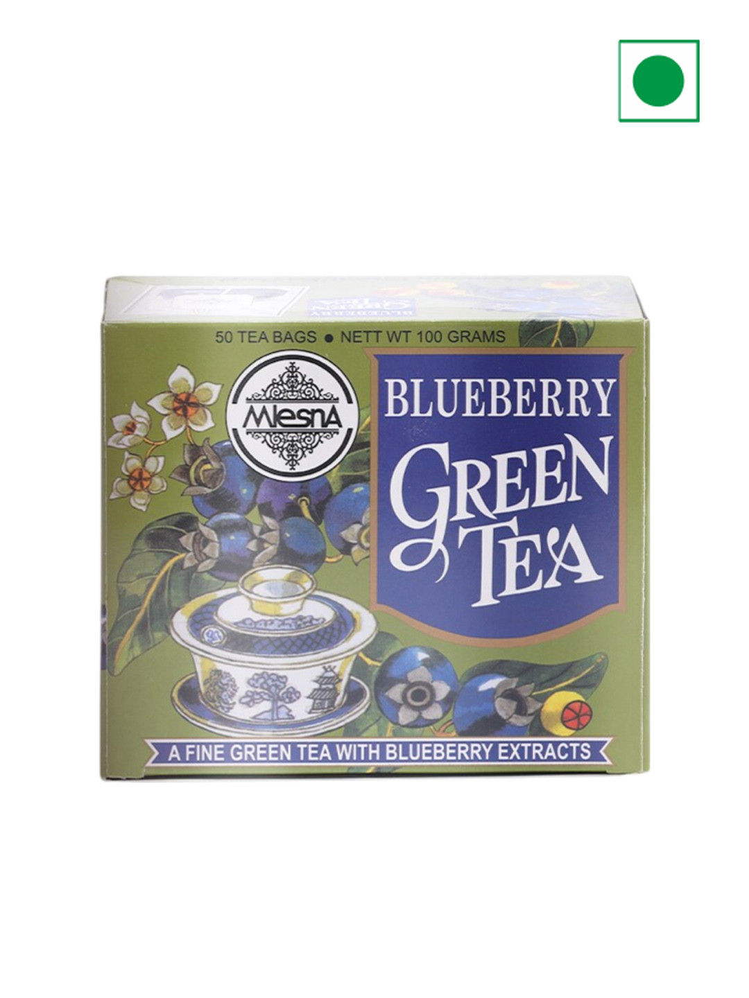 Mlesna 2pcs Blueberry Flavoured Green Tea Bag- 200gms
