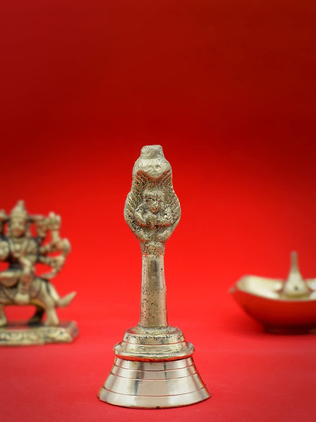 PujaNPujari Gold Toned Garuda Ghanti For Mandir Home Temple