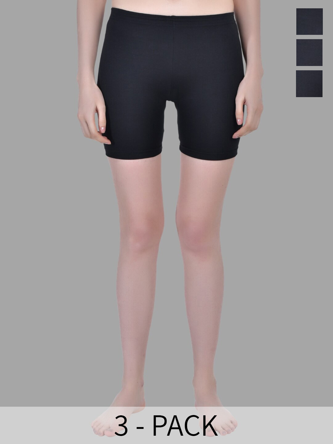 Aimly Women Pack Of 3 Mid-Rise Skinny Fit Sports Shorts