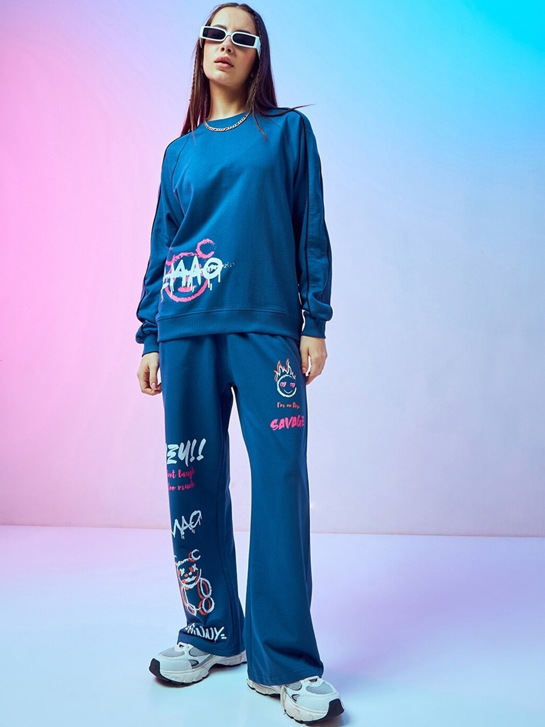 Bewakoof Printed Round Neck Co-Ords