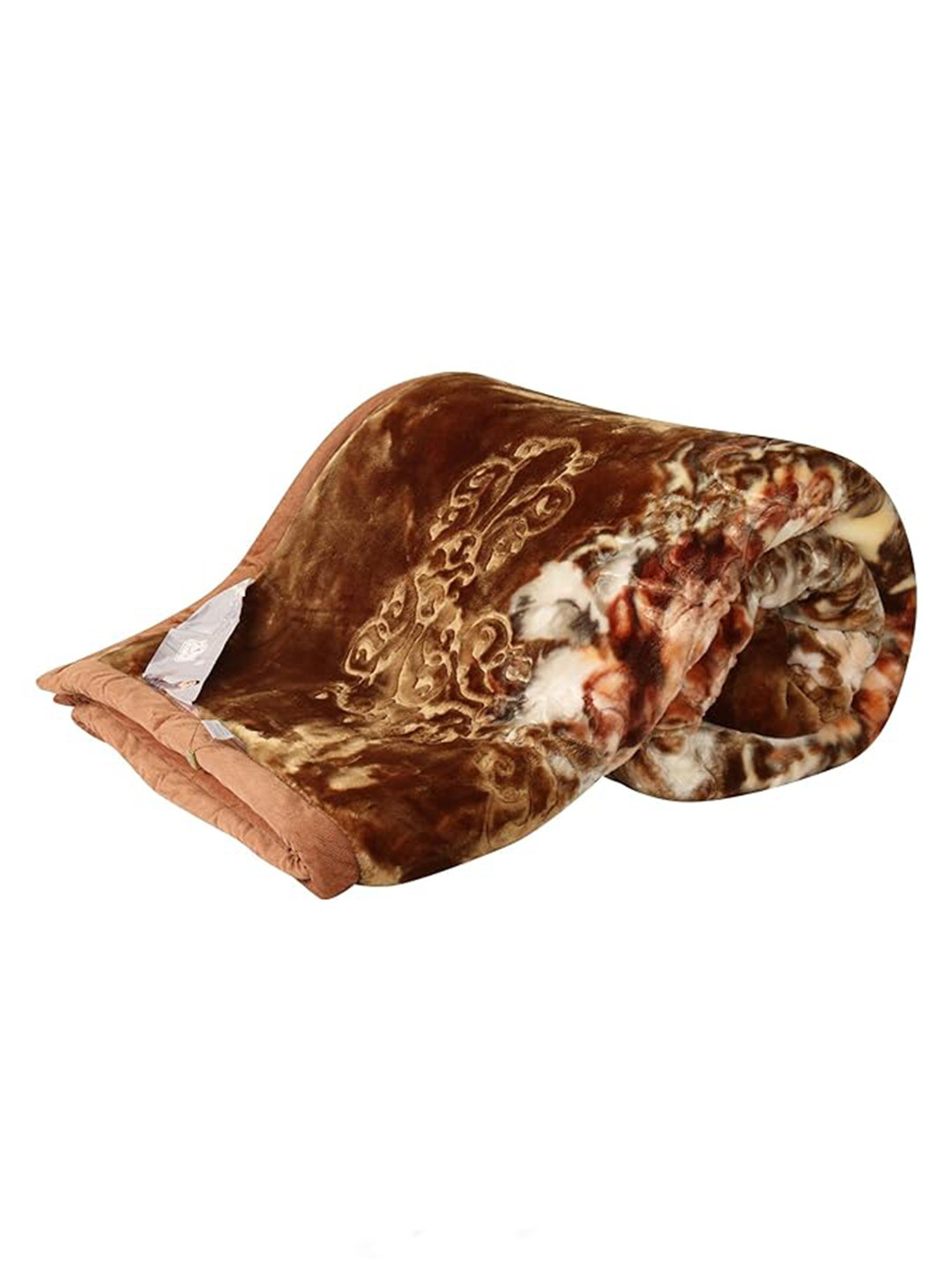 Signature Brown & Yellow Floral Heavy Winter Single Bed Blanket