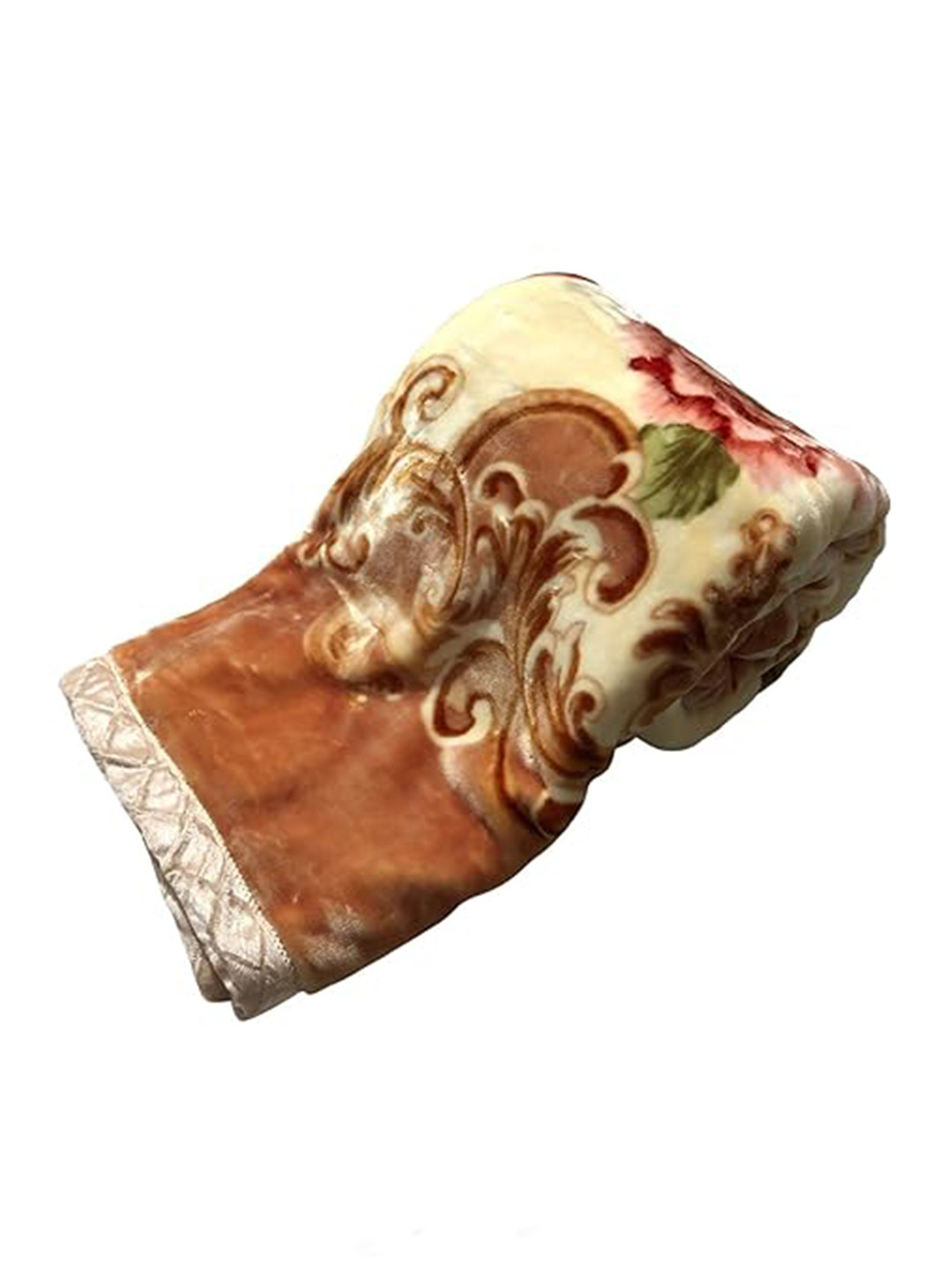 Signature Brown & Green Floral Heavy Winter Single Bed Blanket