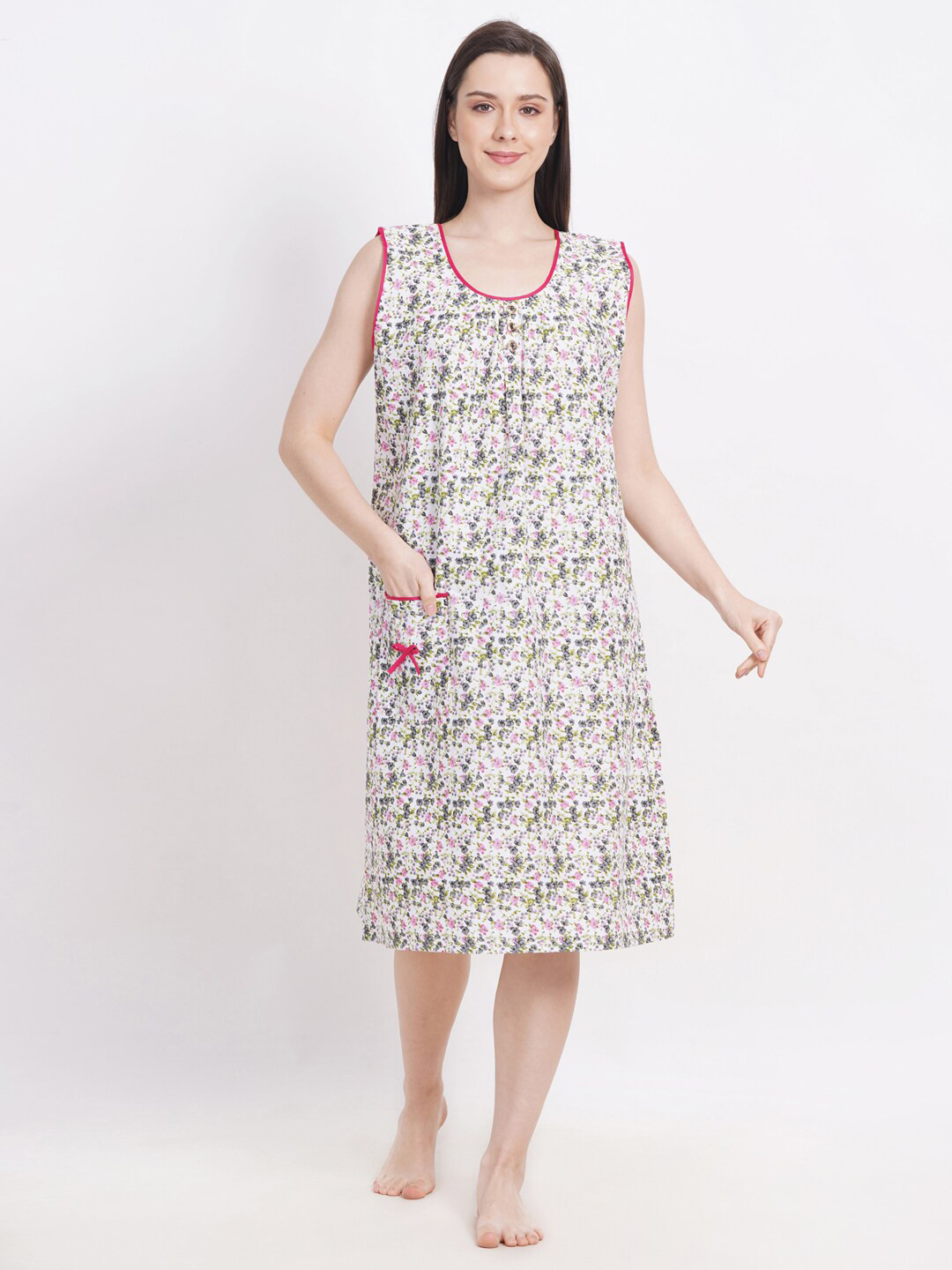 Breezly Floral Printed Pure Cotton Nightdress