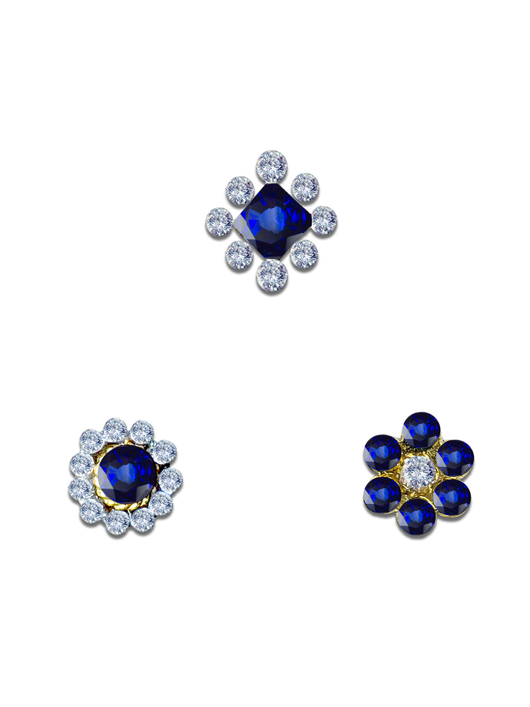 Comet Busters 3-Pcs Stick On Self Adhesive Bindis - Blue