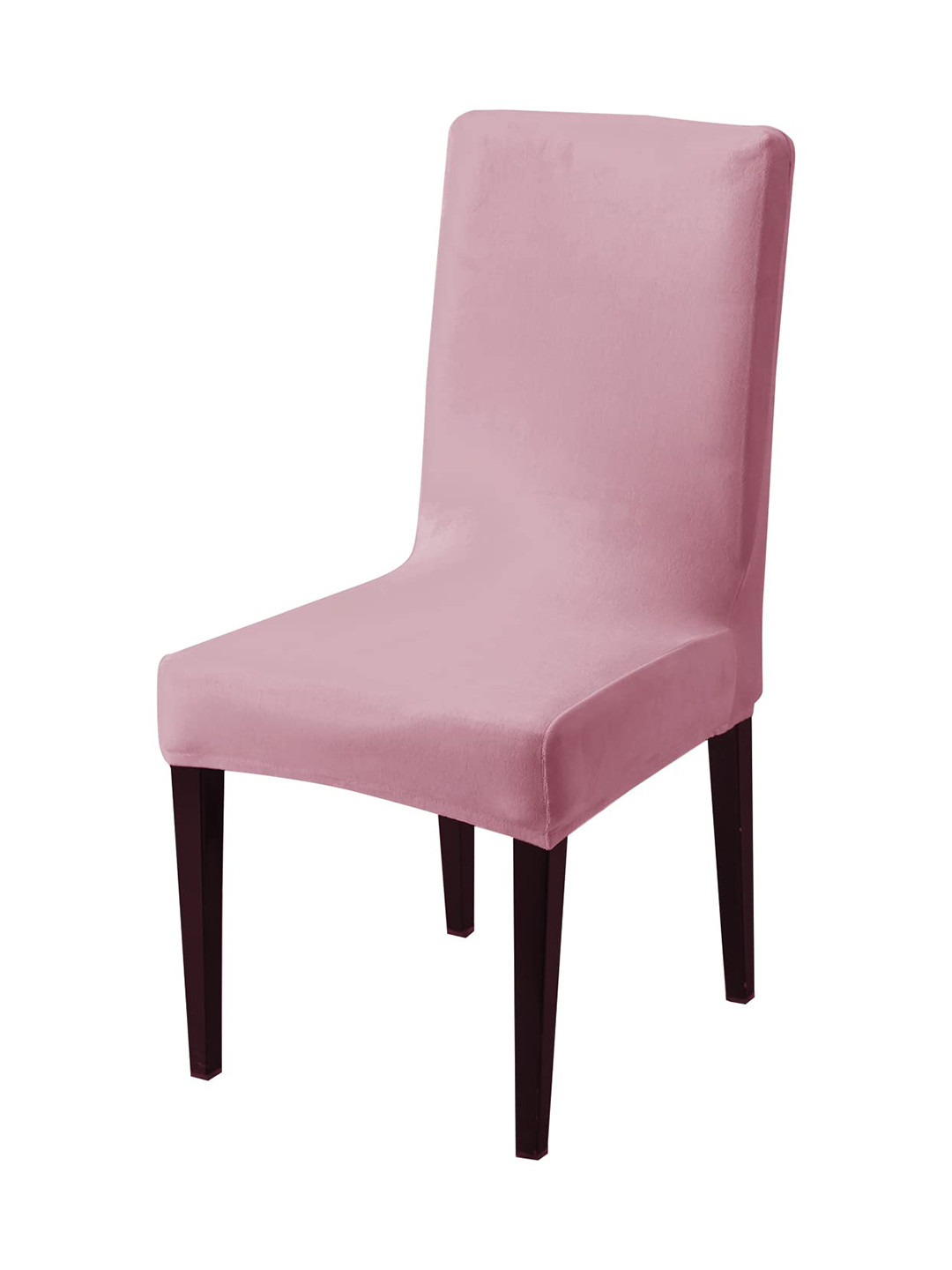 HOKIPO Pink 200 GSM Velvet Stretchable Chair Cover