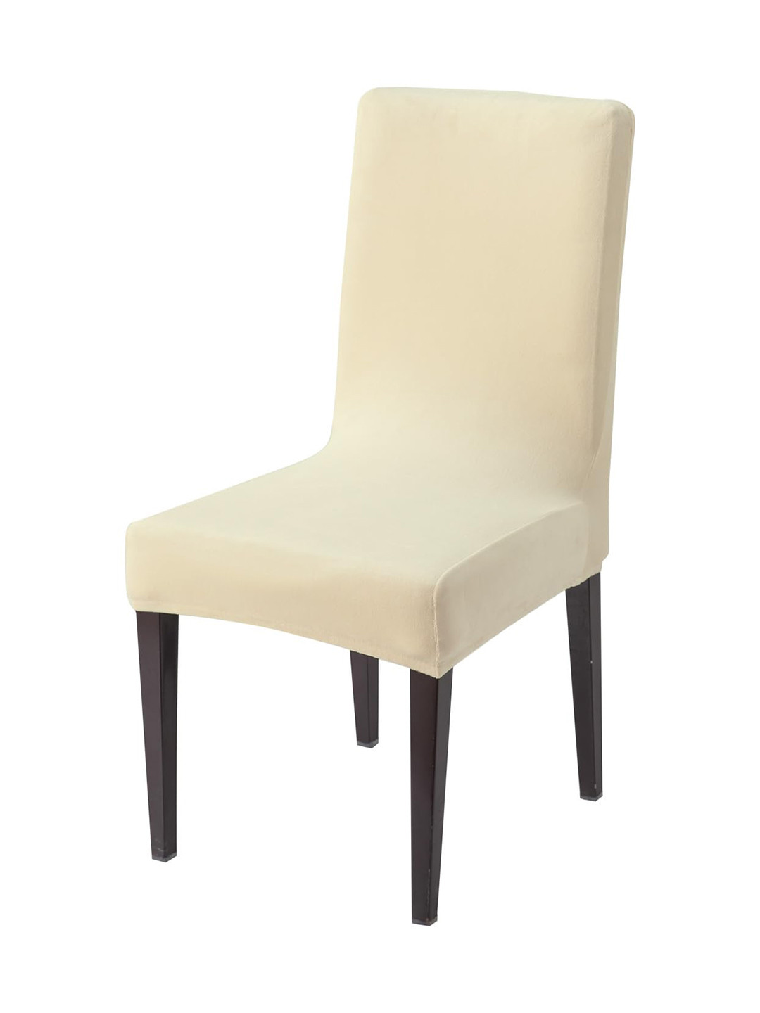 HOKIPO Beige 200 GSM Velvet Chair Cover