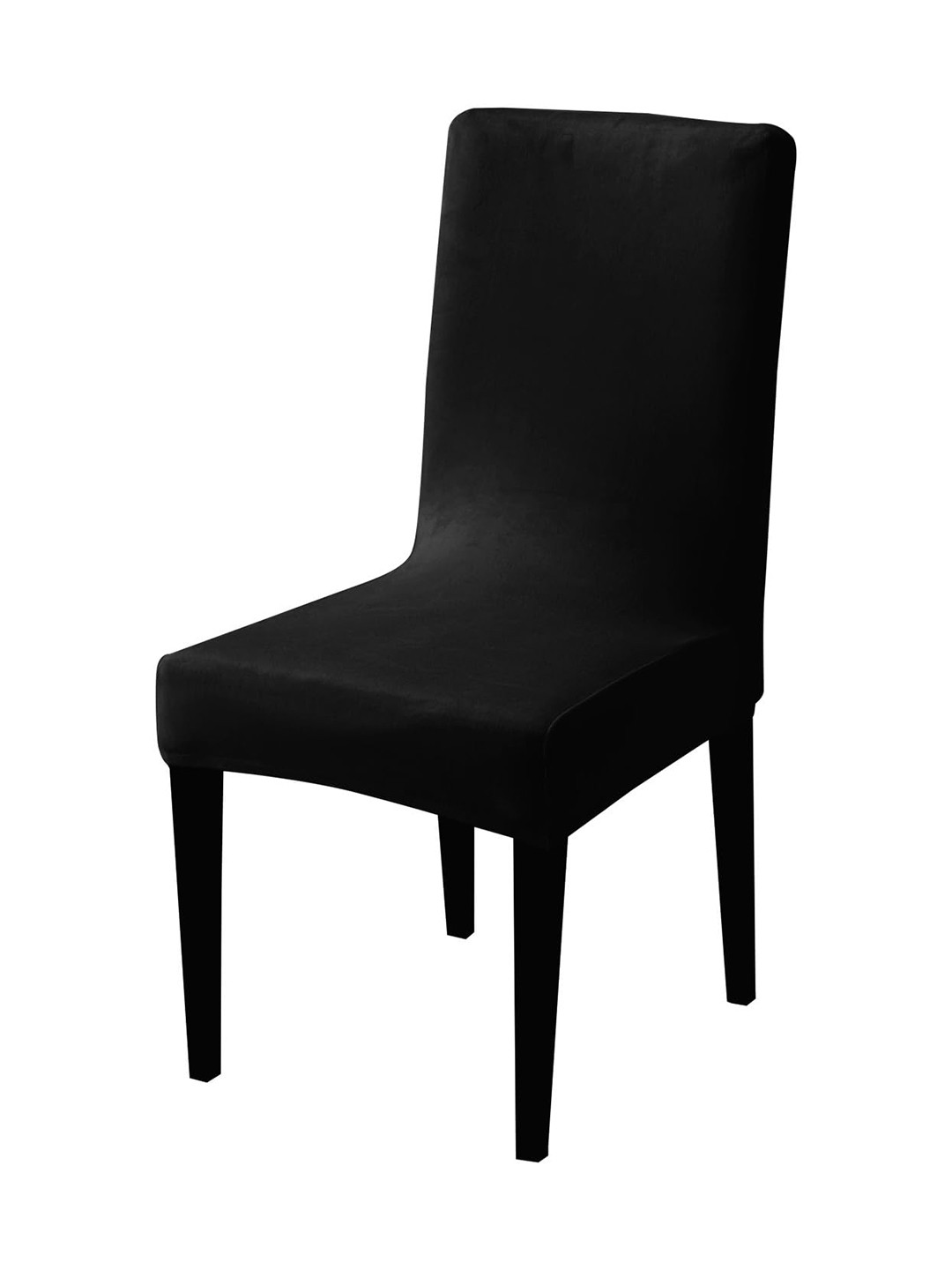 HOKIPO Black 200 GSM Velvet Chair Cover