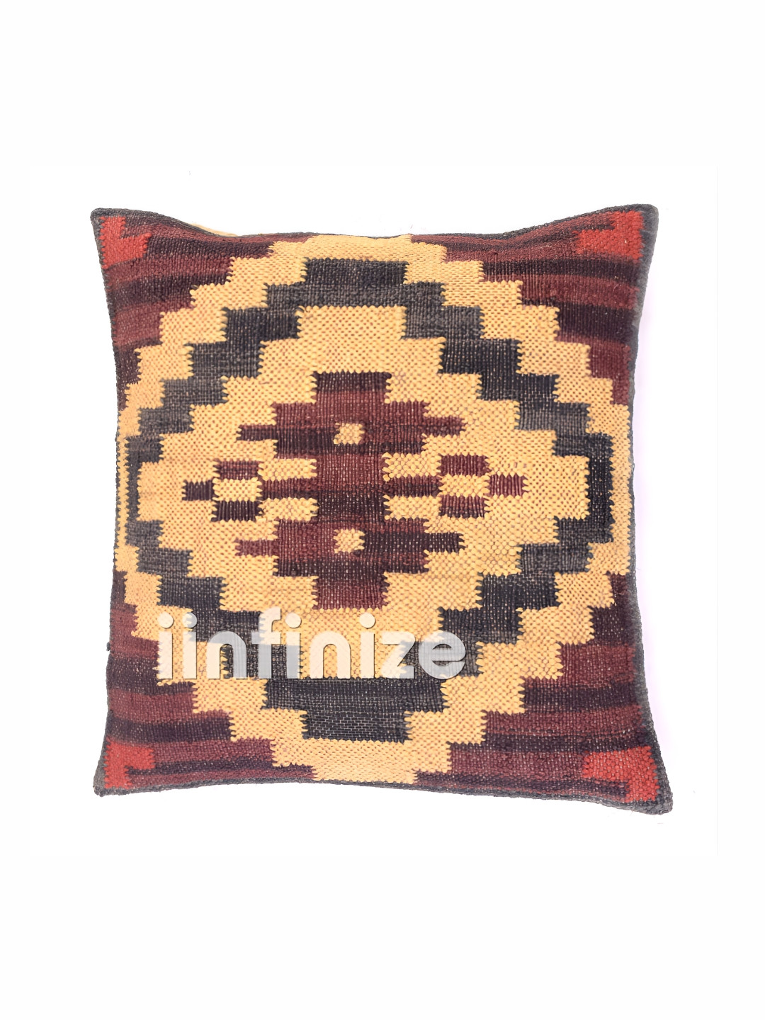 iinfinize Grey and Beige Kilim Cushion Cover