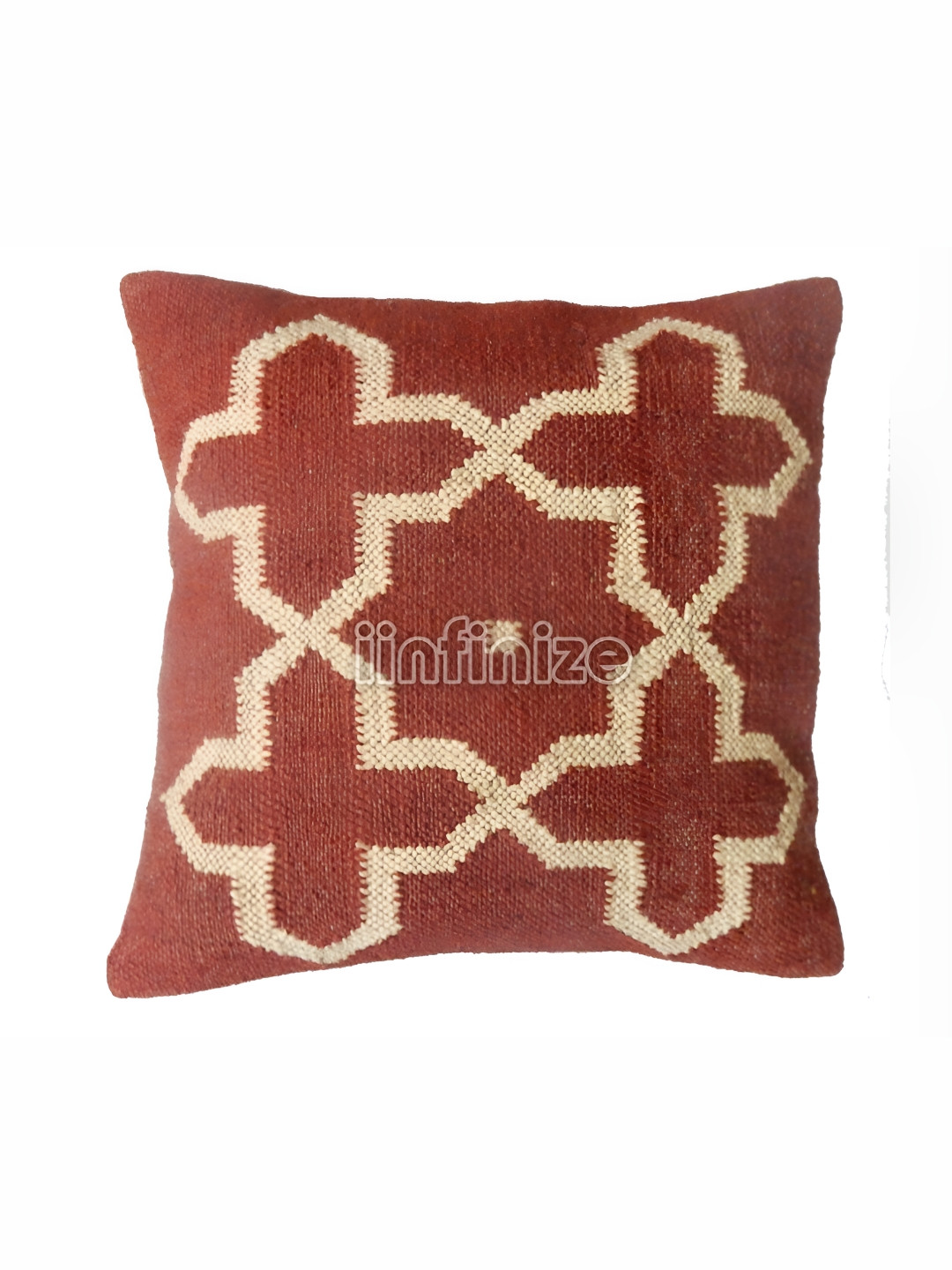iinfinize Red and Cream Kilim Cushion Cover