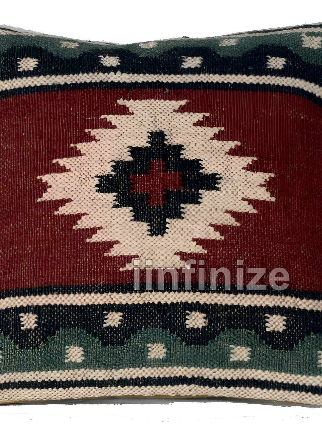 iinfinize Red and Beige Kilim Cushion Cover