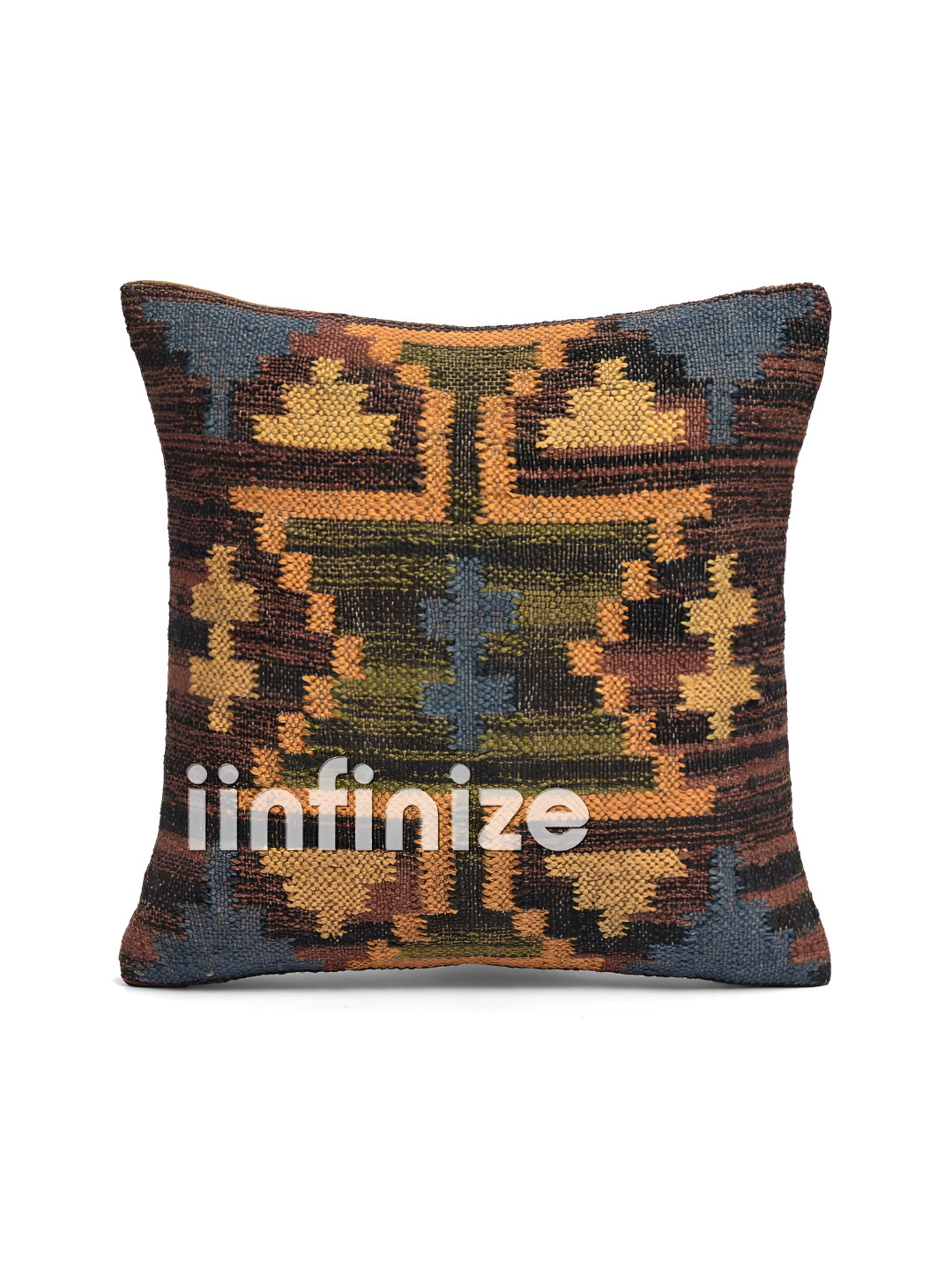iinfinize Blue and Green Kilim Cushion Cover