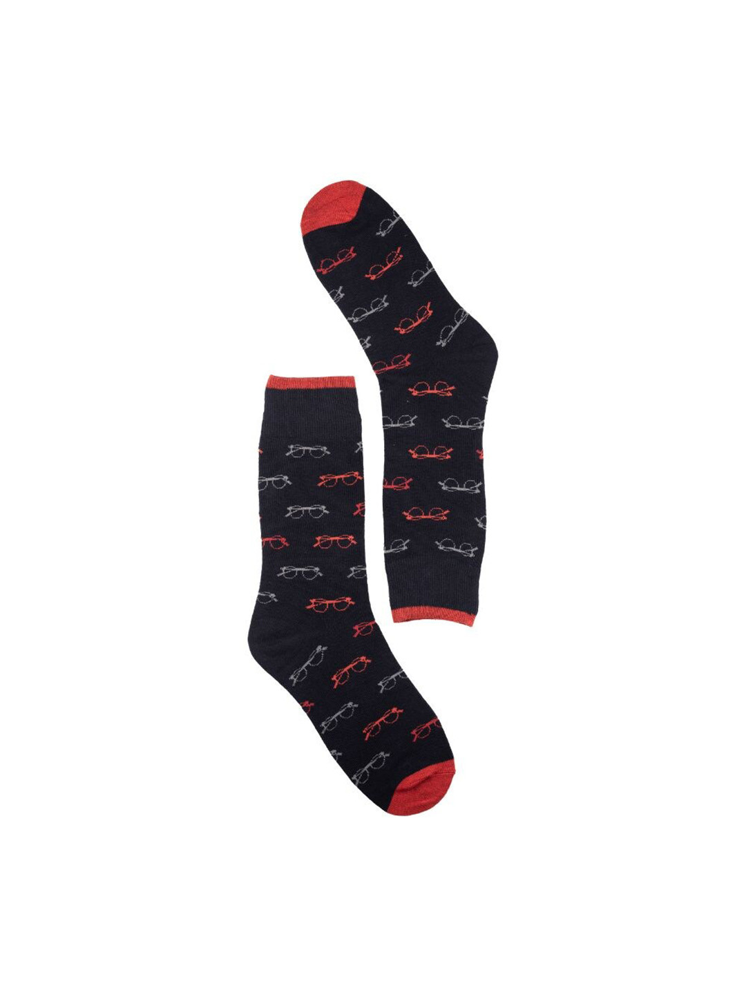 The Tie Hub Men Specs Patterned CCalf-Length Socks